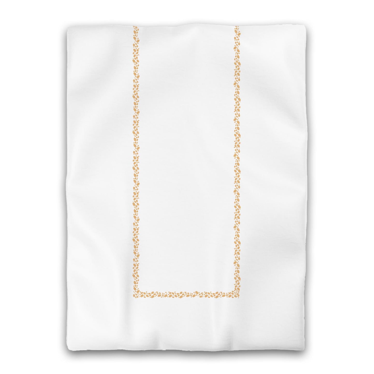 White Microfiber Duvet Cover, Pale Orange Hand-painted Dab Motif Print, Classic Border, Twin XL (width x length) 68 x 92 inches /  173 x 234 cm