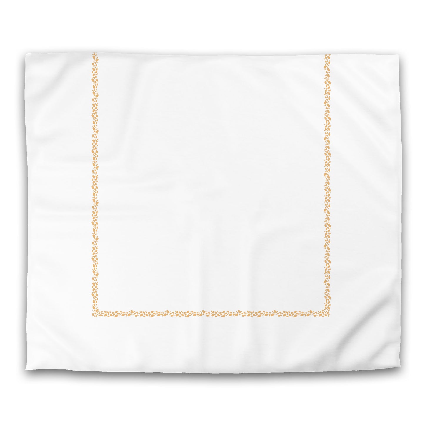 White Microfiber Duvet Cover, Pale Orange Hand-painted Dab Motif Print, Classic Border | MFDU-1232-091