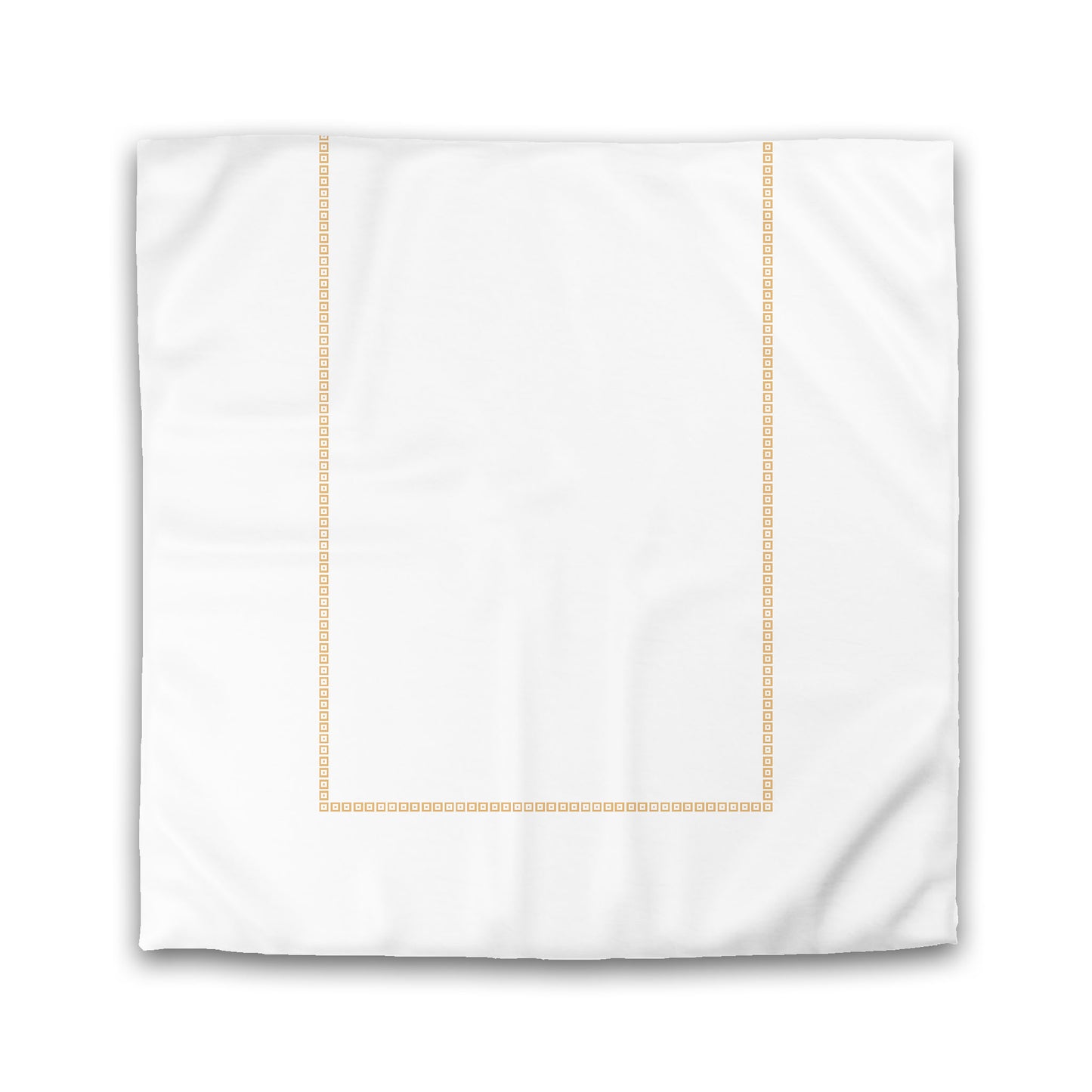 Off-white Cotton Sateen Duvet Cover, Pale Orange Repeating Square Motif Print, Classic Border, King (width x length) 106 x 92 inches / 269 x  234 cm