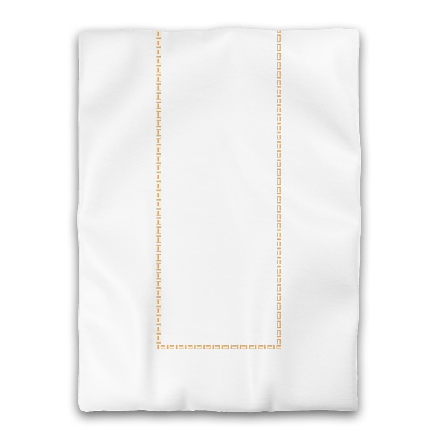 White Microfiber Duvet Cover, Pale Orange Single Weave Motif Print, Classic Border, Twin XL (width x length) 68 x 92 inches /  173 x 234 cm