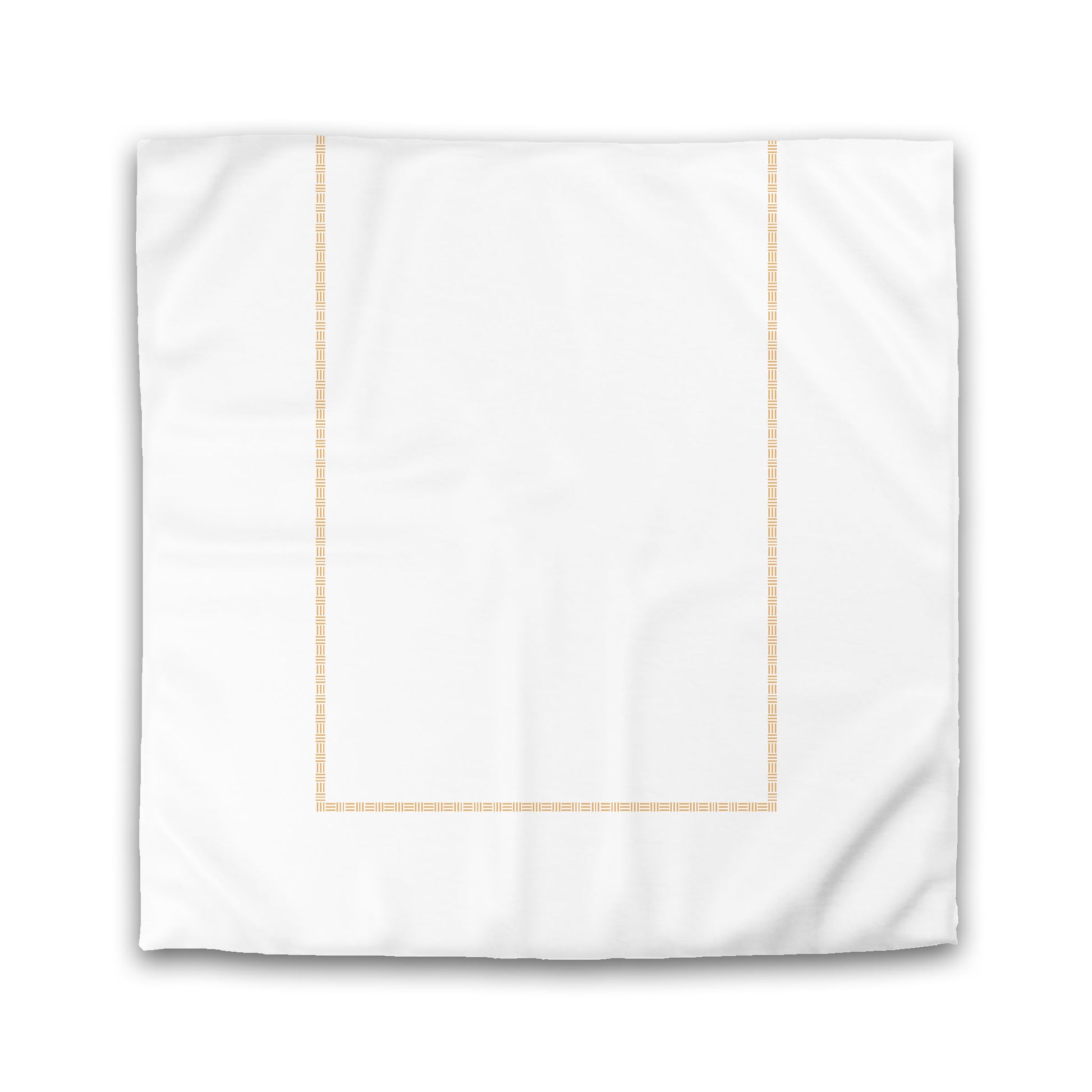 White Microfiber Duvet Cover, Pale Orange Single Weave Motif Print, Classic Border, King (width x length) 104 x 88 inches / 264 x 224 cm