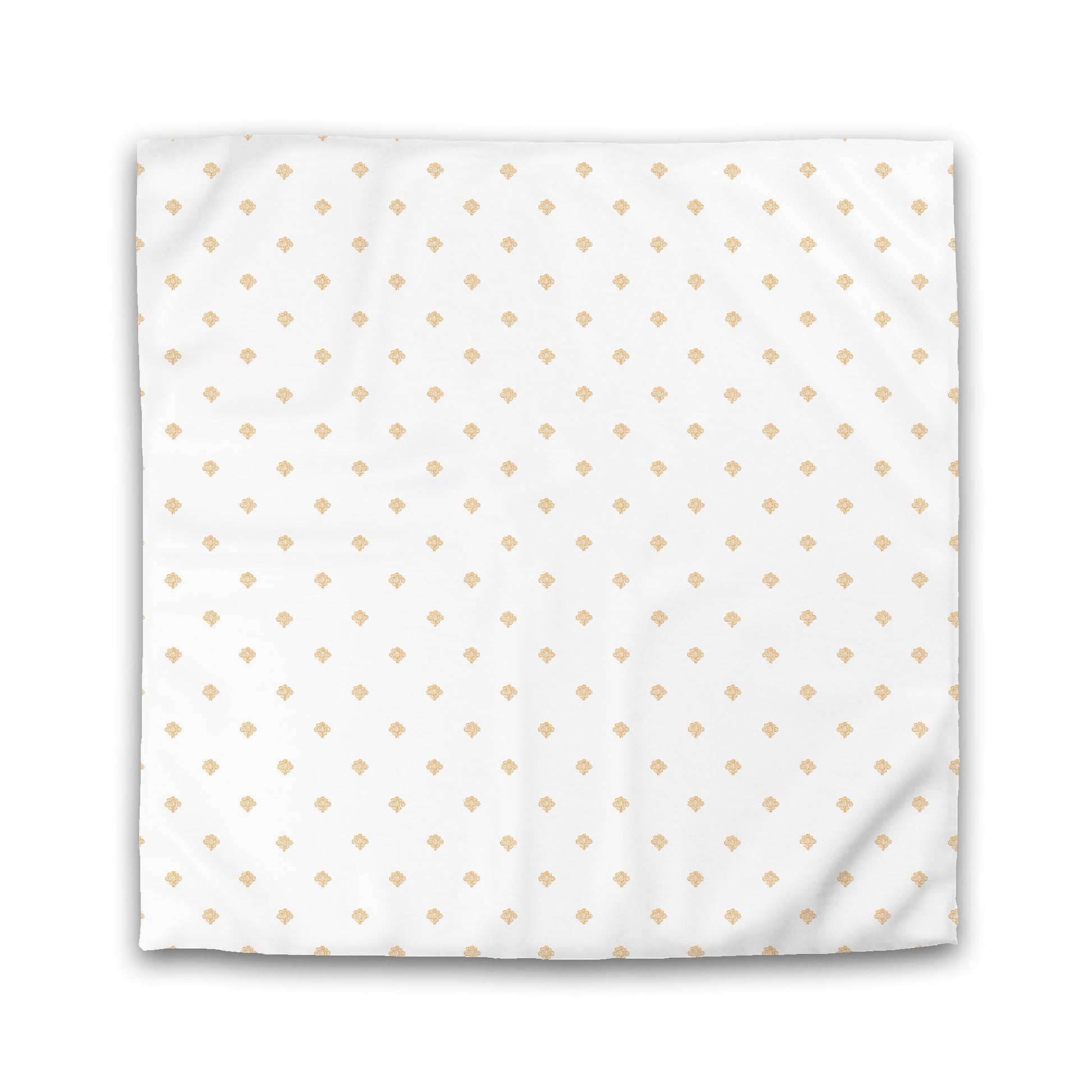 Off-white Cotton Sateen Duvet Cover, Pale Orange Hand-painted Swizzle Motif Print, King (width x length) 106 x 92 inches / 269 x  234 cm