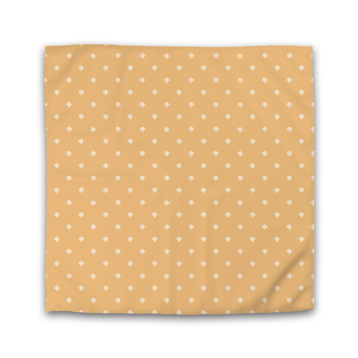 Pale Orange Microfiber Duvet Cover, White Hand-painted Swizzle Motif Print, King (width x length) 104 x 88 inches / 264 x 224 cm