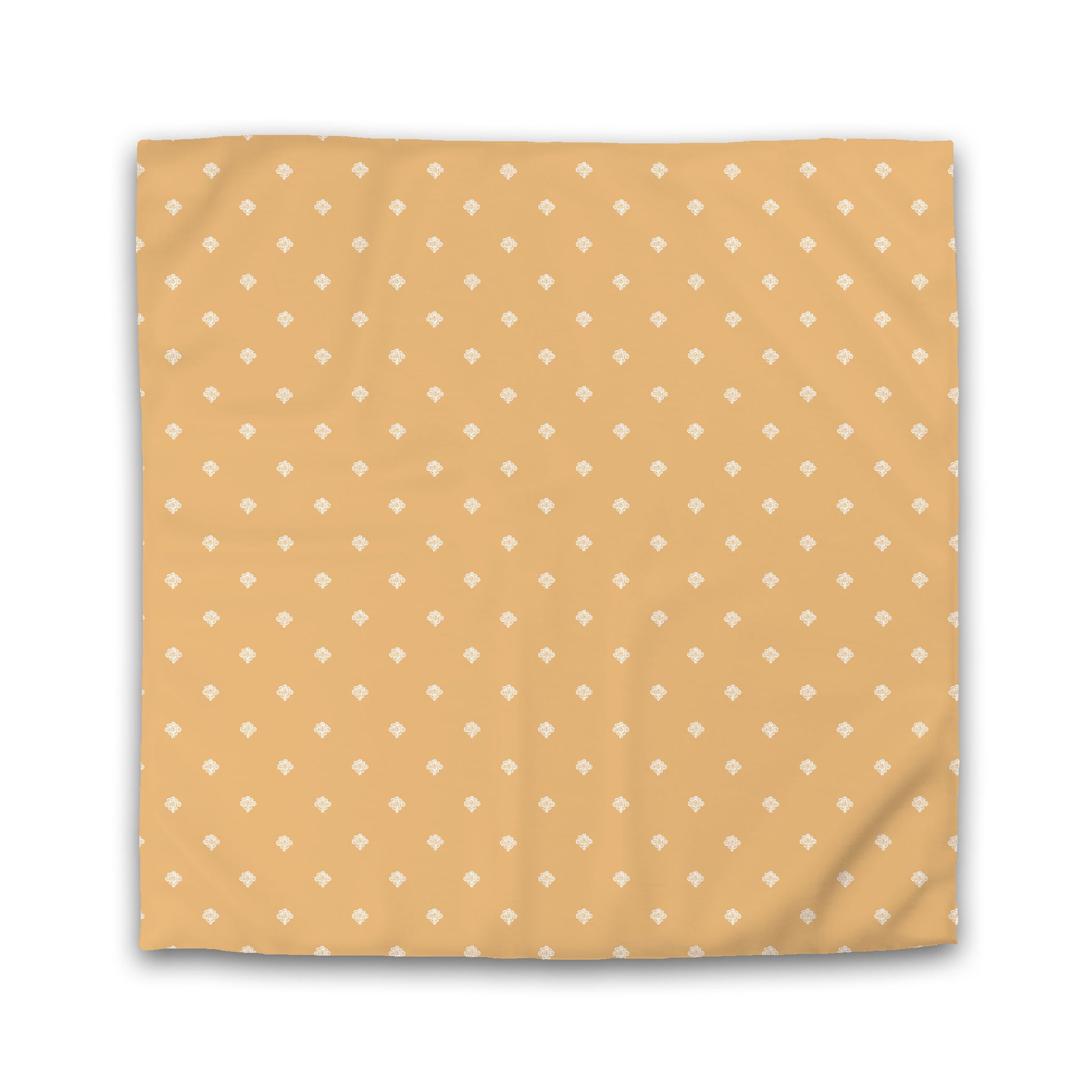 Pale Orange Microfiber Duvet Cover, White Hand-painted Swizzle Motif Print, King (width x length) 104 x 88 inches / 264 x 224 cm