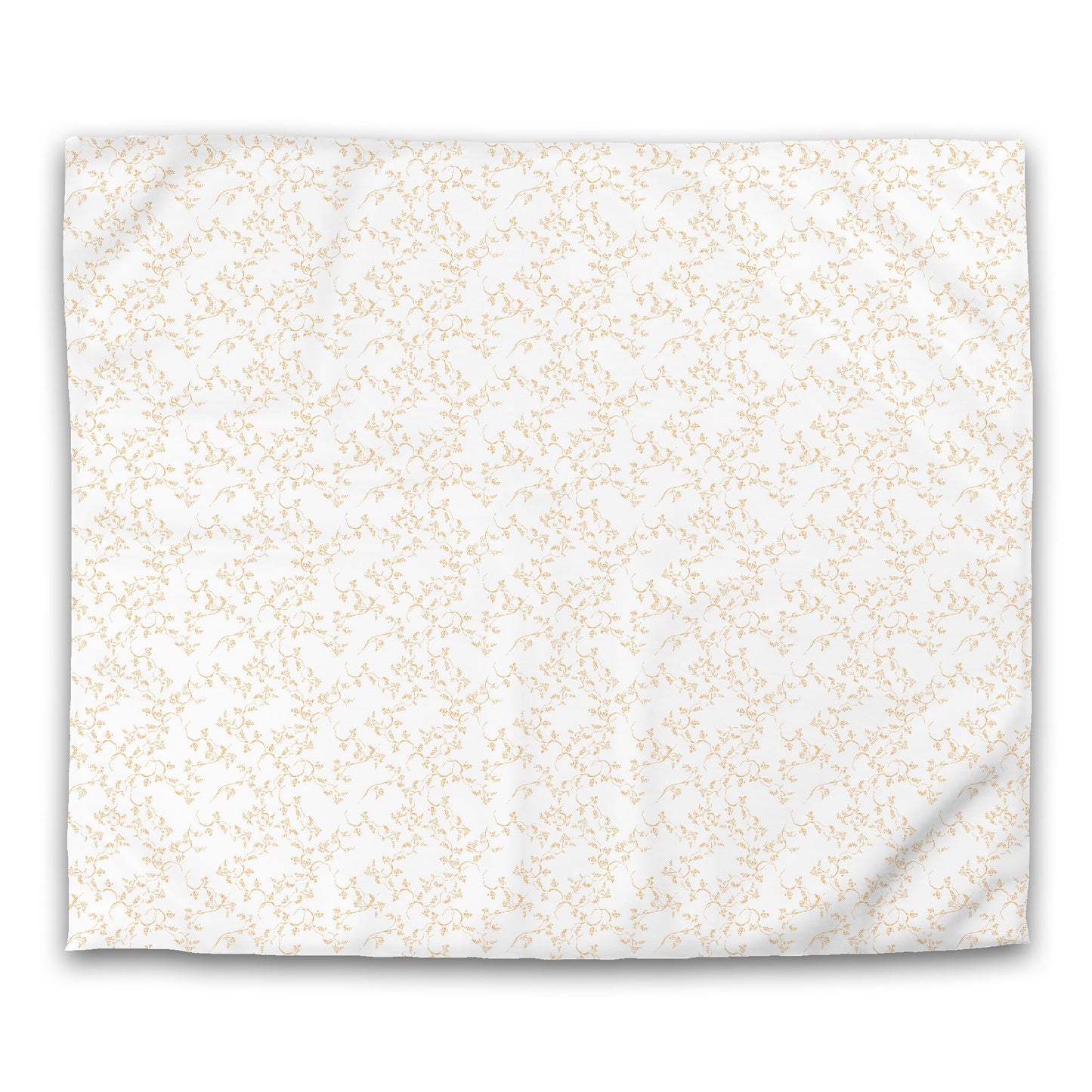 White Microfiber Duvet Cover, Pale Orange Hand-painted Vine Print | MFDU-1232-181