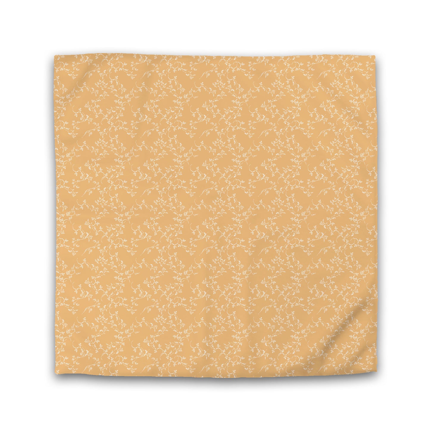 Pale Orange Microfiber Duvet Cover, White Hand-painted Vine Print, King (width x length) 104 x 88 inches / 264 x 224 cm