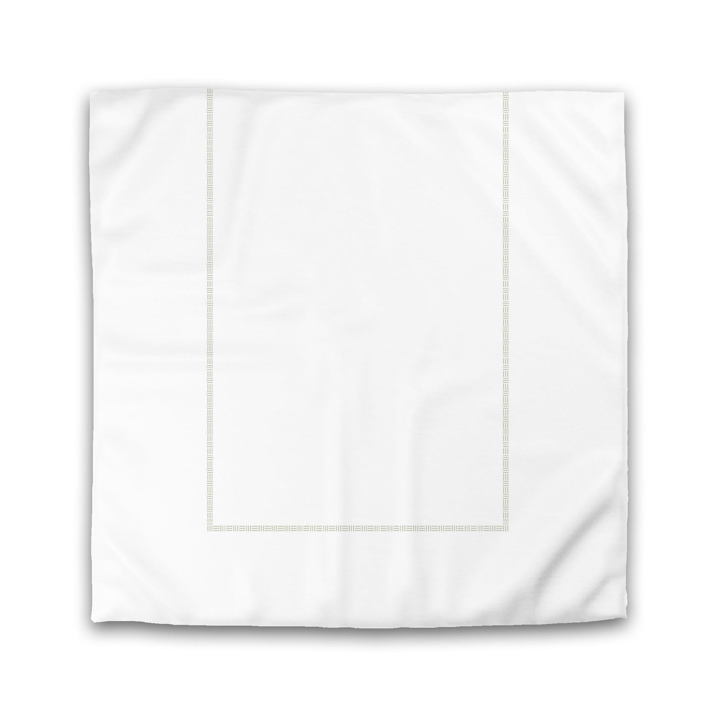 White Microfiber Duvet Cover, Pale Green Single Weave Motif Print, Classic Border, King (width x length) 104 x 88 inches / 264 x 224 cm