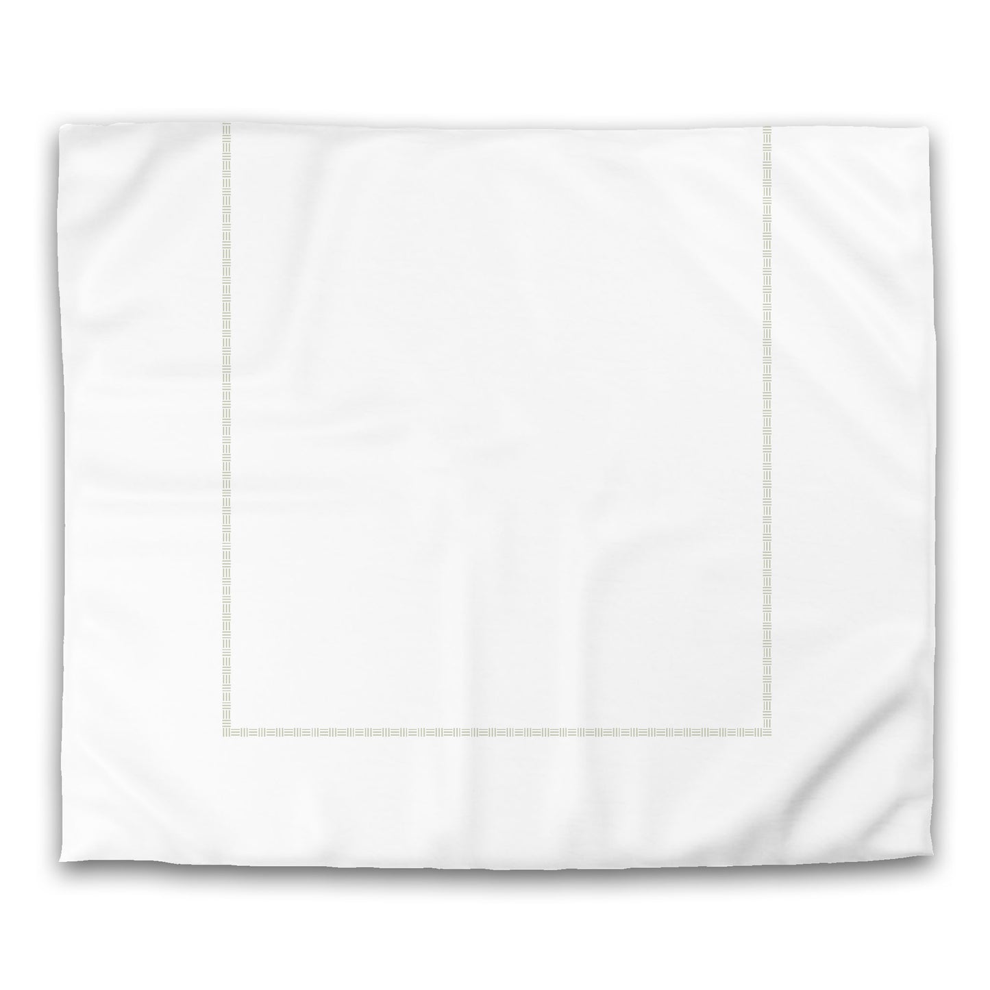 White Microfiber Duvet Cover, Pale Green Single Weave Motif Print, Classic Border | MFDU-1241-141