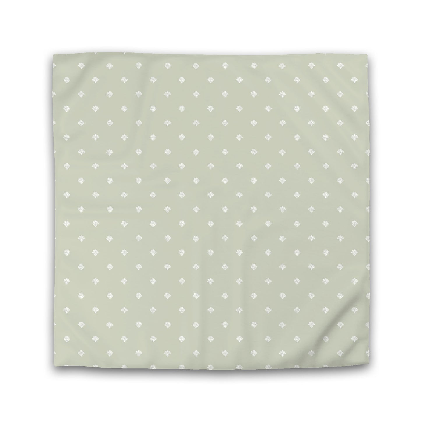 Pale Green Microfiber Duvet Cover, White Hand-painted Swizzle Motif Print, King (width x length) 104 x 88 inches / 264 x 224 cm