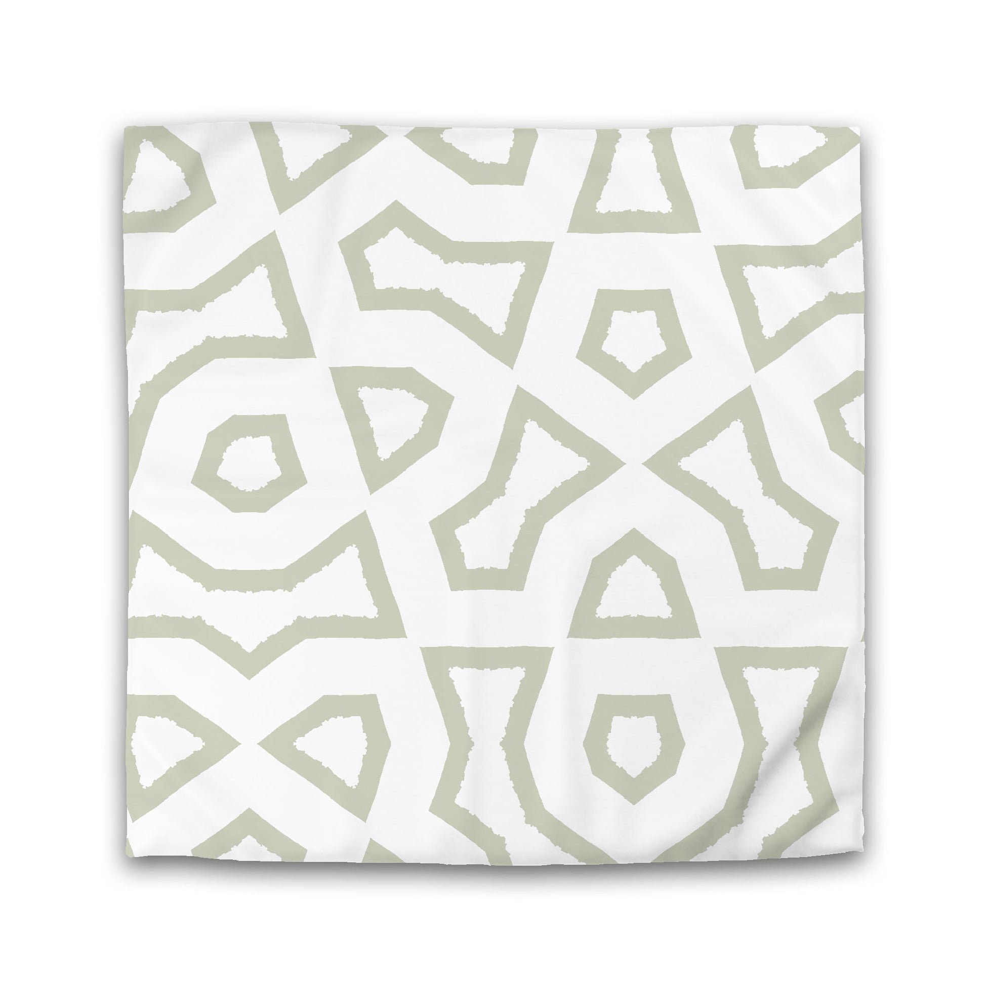 White Microfiber Duvet Cover, Bold Pale Green Graphic, King (width x length) 104 x 88 inches / 264 x 224 cm