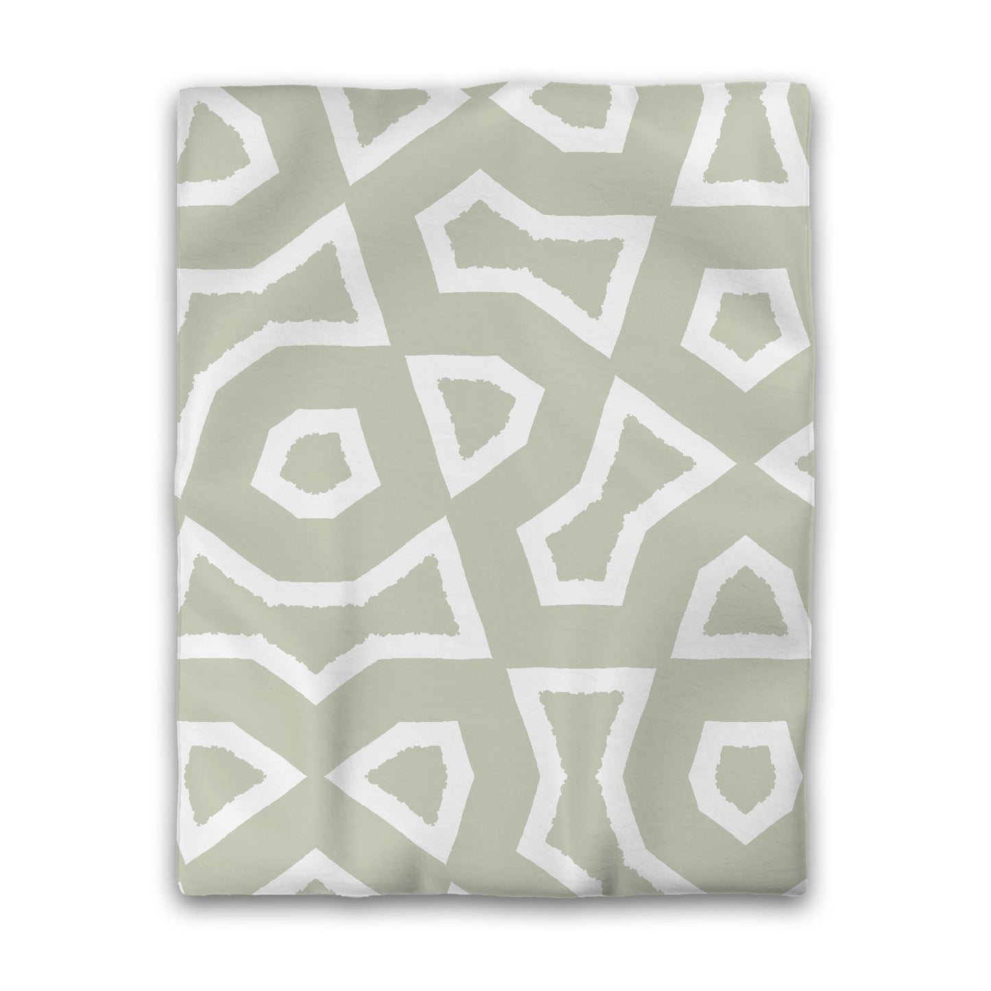 Pale Green Microfiber Duvet Cover, Bold White Graphic, Twin (width x length) 68 x 88 inches / 173 x 224 cm