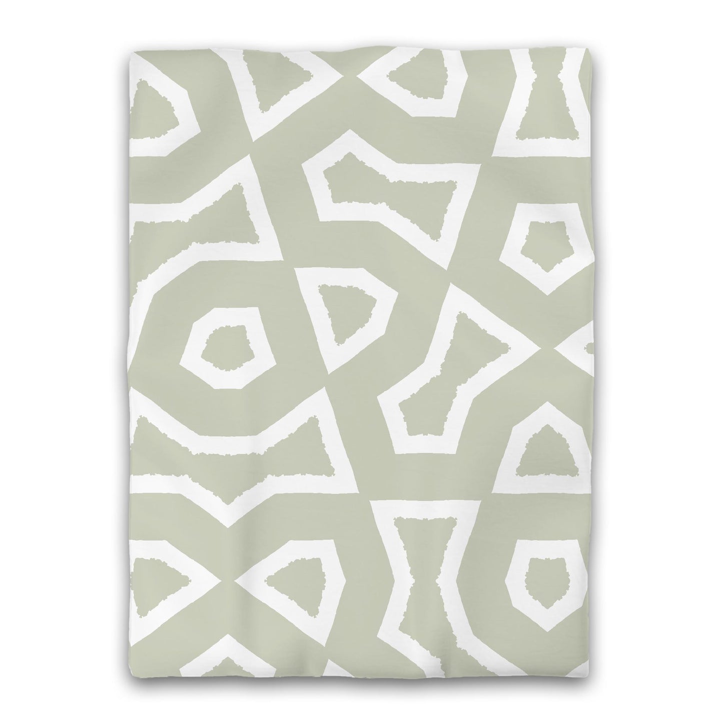 Pale Green Microfiber Duvet Cover, Bold White Graphic, Twin XL (width x length) 68 x 92 inches /  173 x 234 cm
