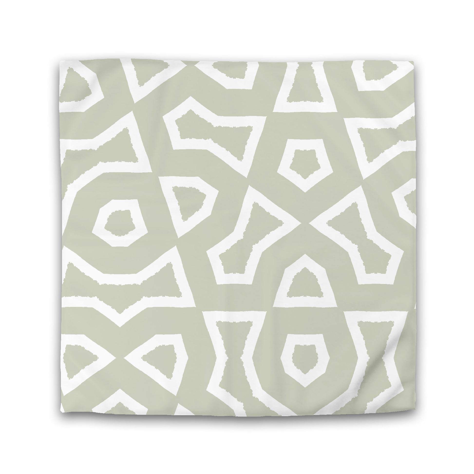 Pale Green Microfiber Duvet Cover, Bold White Graphic, King (width x length) 104 x 88 inches / 264 x 224 cm