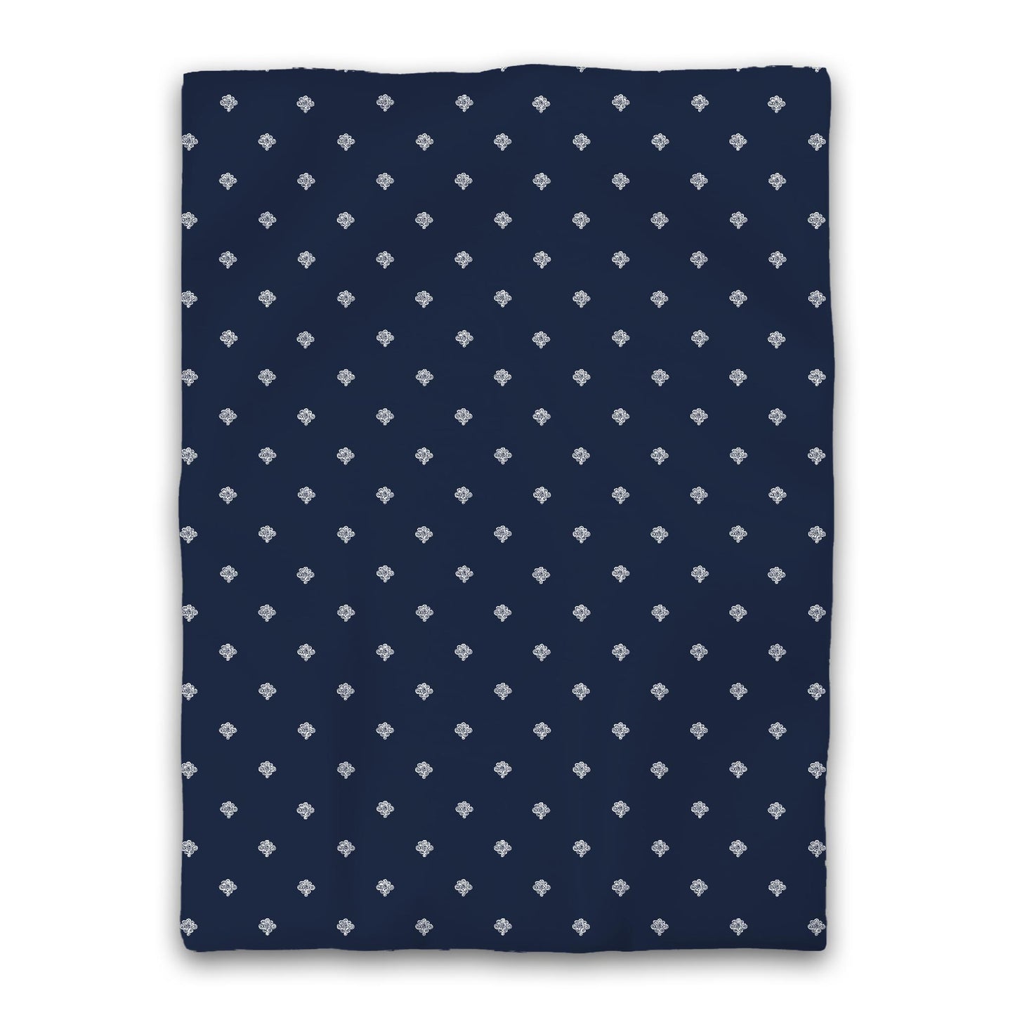 Navy Blue Microfiber Duvet Cover, White Hand-painted Swizzle Motif Print, Twin XL (width x length) 68 x 92 inches /  173 x 234 cm