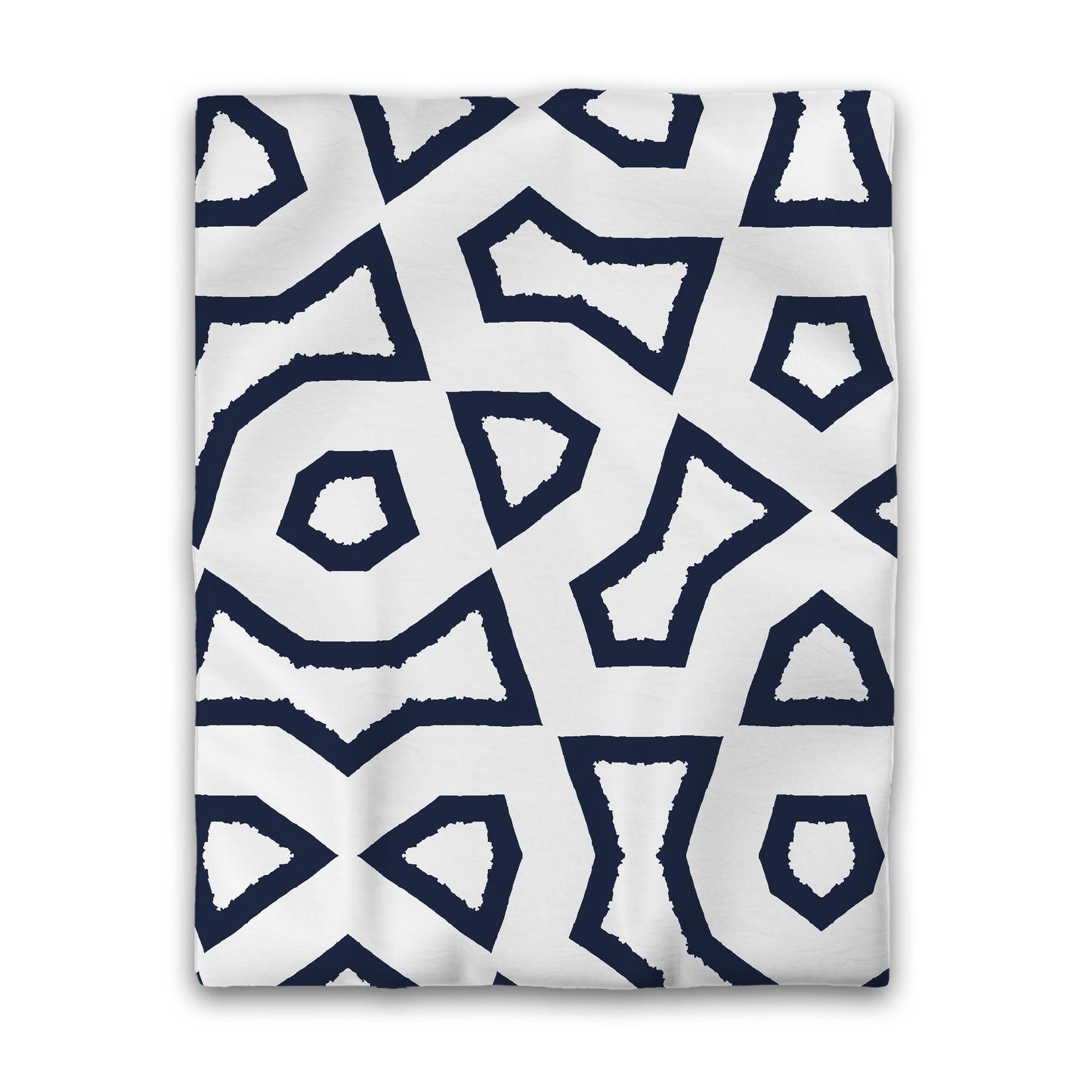 White Microfiber Duvet Cover, Bold Navy Blue Graphic, Twin (width x length) 68 x 88 inches / 173 x 224 cm