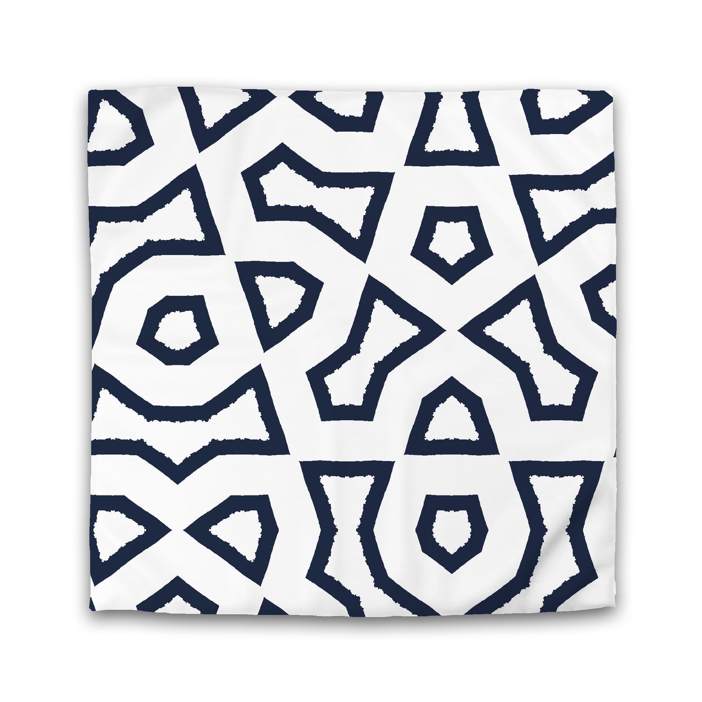 White Microfiber Duvet Cover, Bold Navy Blue Graphic | MFDU-1271-391