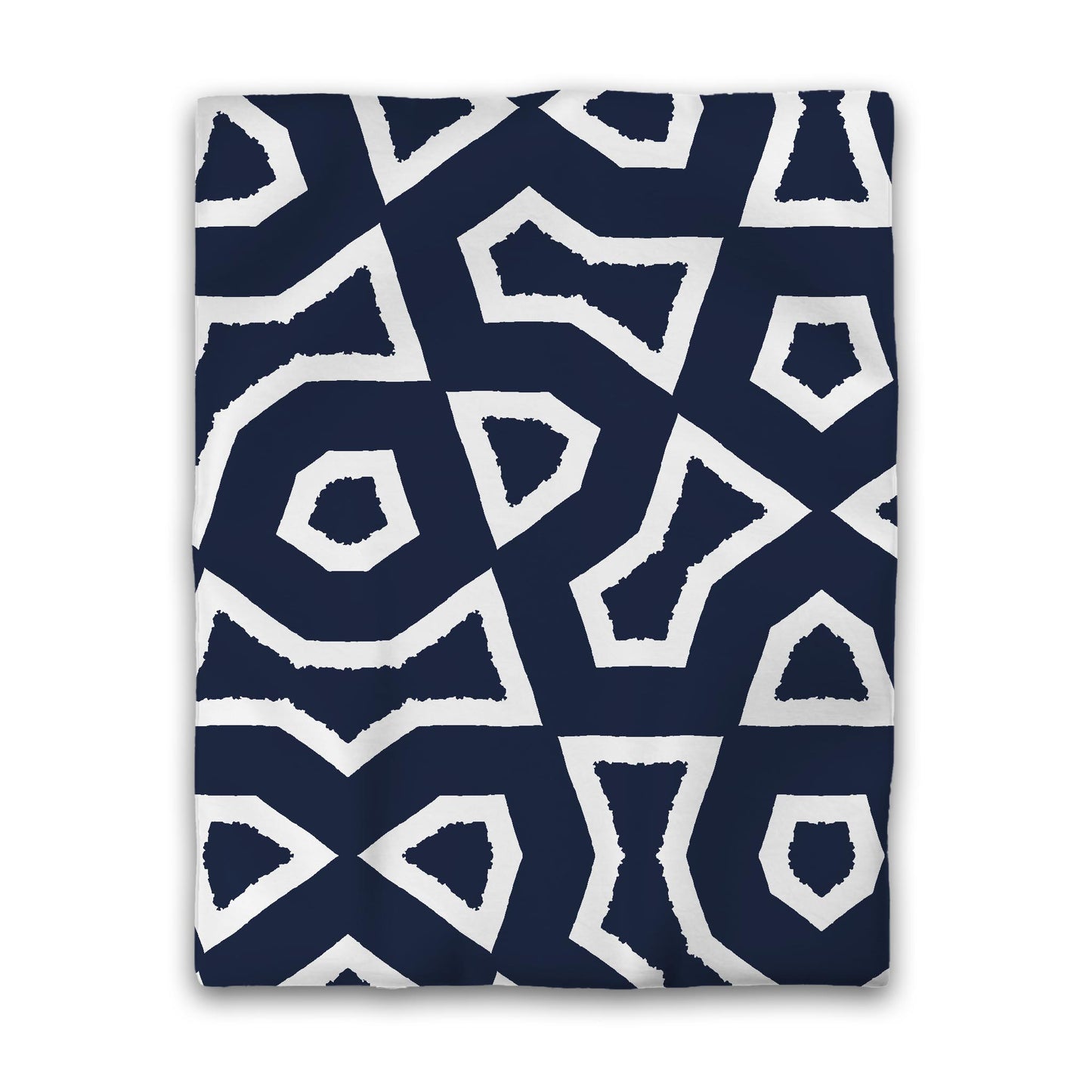 Navy Blue Microfiber Duvet Cover, Bold White Graphic, Twin (width x length) 68 x 88 inches / 173 x 224 cm