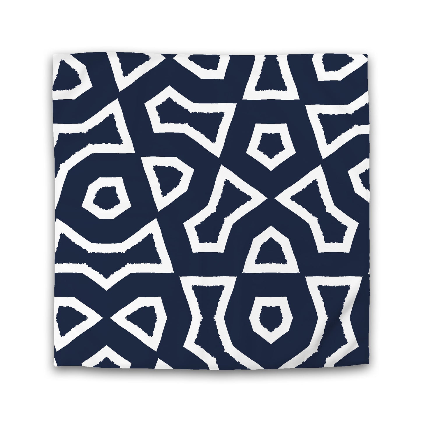 Navy Blue Microfiber Duvet Cover, Bold White Graphic | MFDU-1271-392