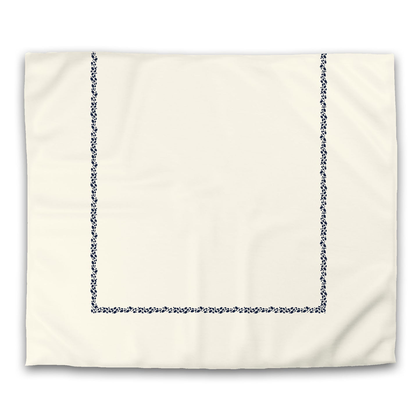 Pale Cream Microfibre Duvet Cover, Navy Blue Hand-painted Dab Motif Print, Classic Border, King (width x length) 104 x 88 inches / 264 x 224 cm