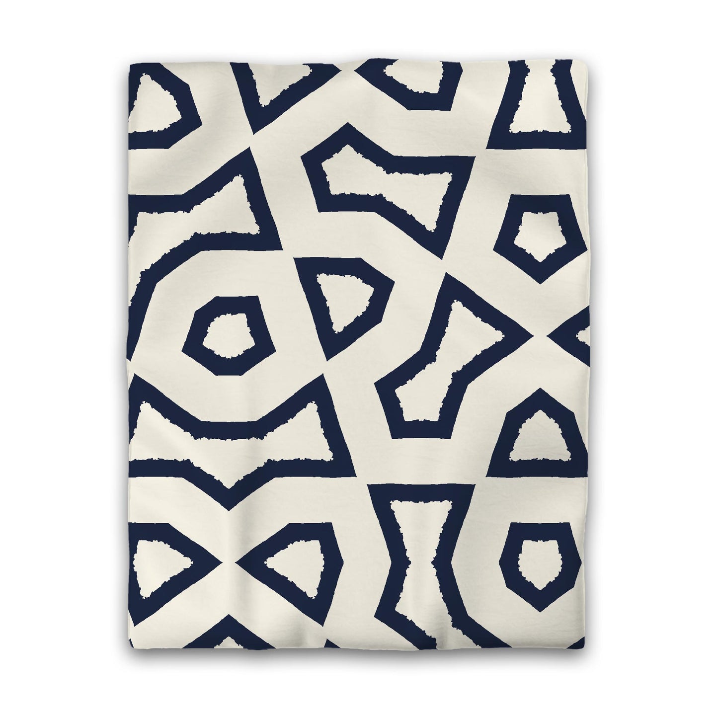 Pale Cream Microfibre Duvet Cover, Bold Navy Blue Graphic, Twin (width x length) 68 x 88 inches / 173 x 224 cm
