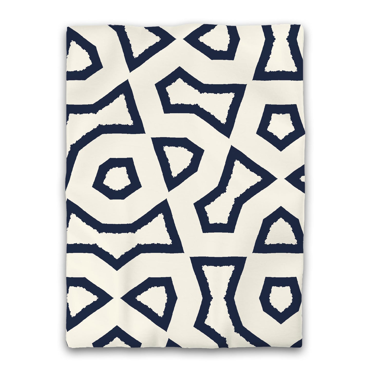 Pale Cream Microfibre Duvet Cover, Bold Navy Blue Graphic, Twin XL (width x length) 68 x 92 inches /  173 x 234 cm
