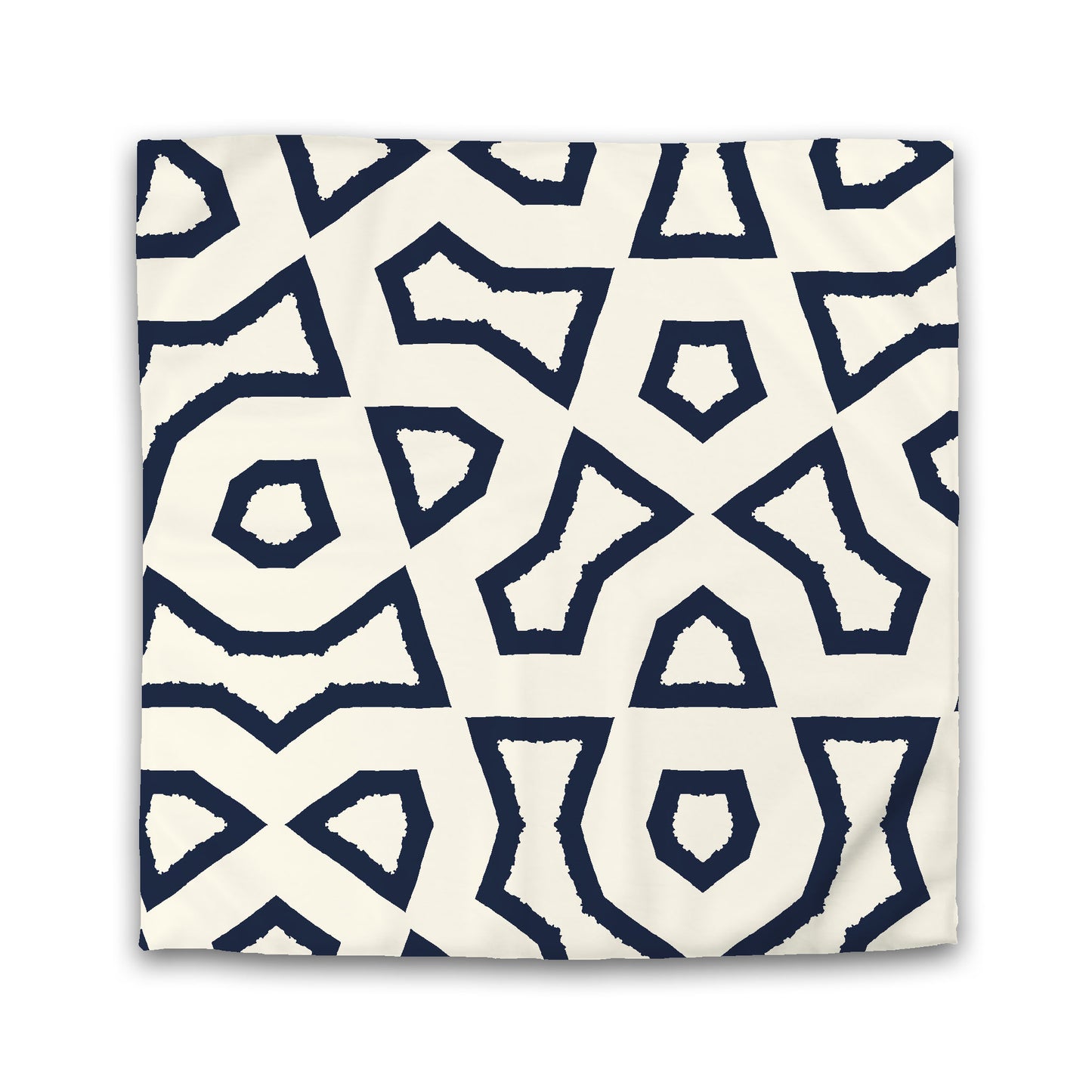 Pale Cream Microfibre Duvet Cover, Bold Navy Blue Graphic, Queen (width x length) 88 x 88 inches / 224 x 224 cm
