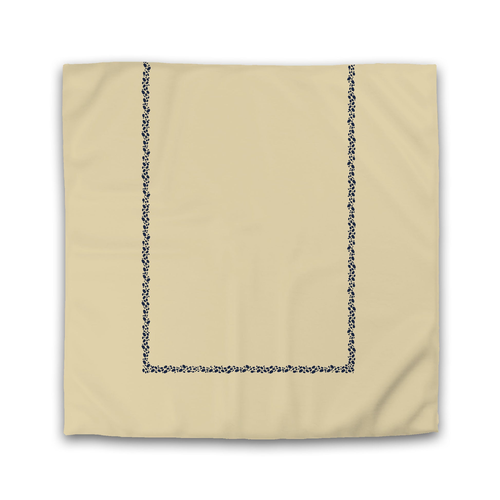 Desert Sand Microfibre Duvet Cover, Navy Blue Hand-painted Dab Motif Print, Classic Border, Queen (width x length) 88 x 88 inches / 224 x 224 cm