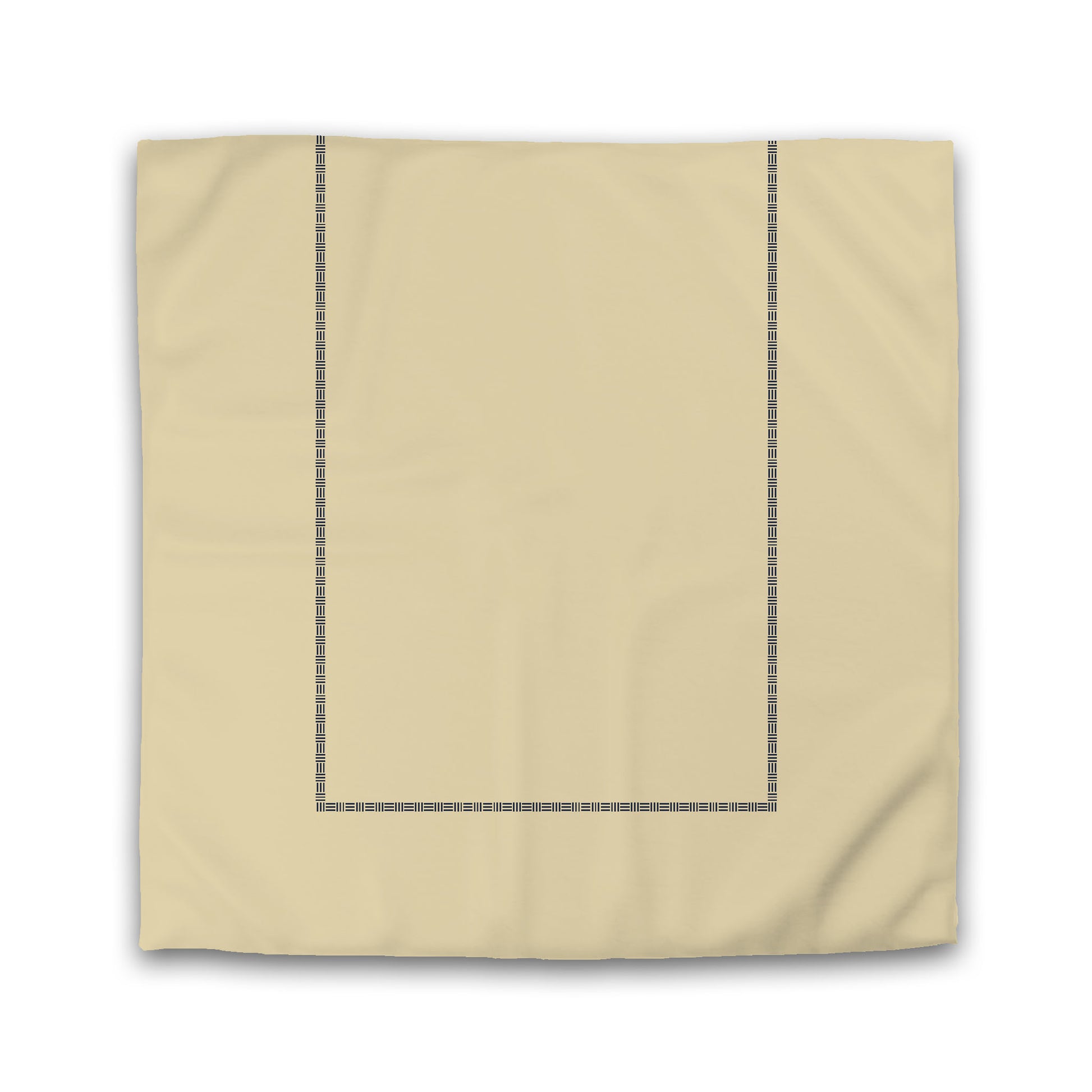Desert Sand Microfibre Duvet Cover, Navy Blue Single Weave Motif Print, Classic Border, Queen (width x length) 88 x 88 inches / 224 x 224 cm