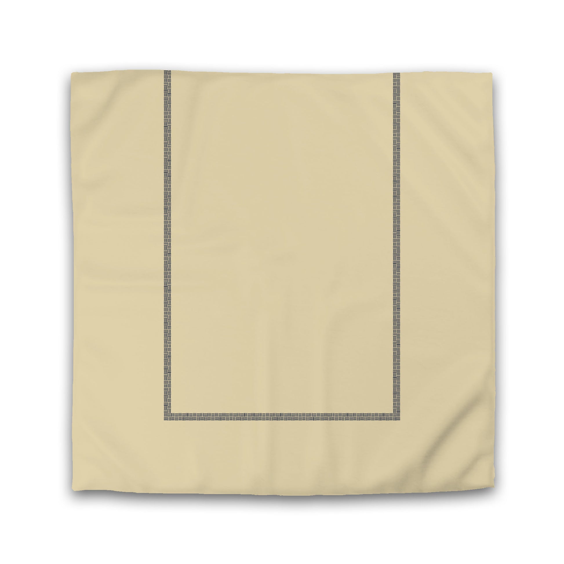 Desert Sand Microfibre Duvet Cover, Navy Blue Double Weave Motif Print, Classic Border, Queen (width x length) 88 x 88 inches / 224 x 224 cm