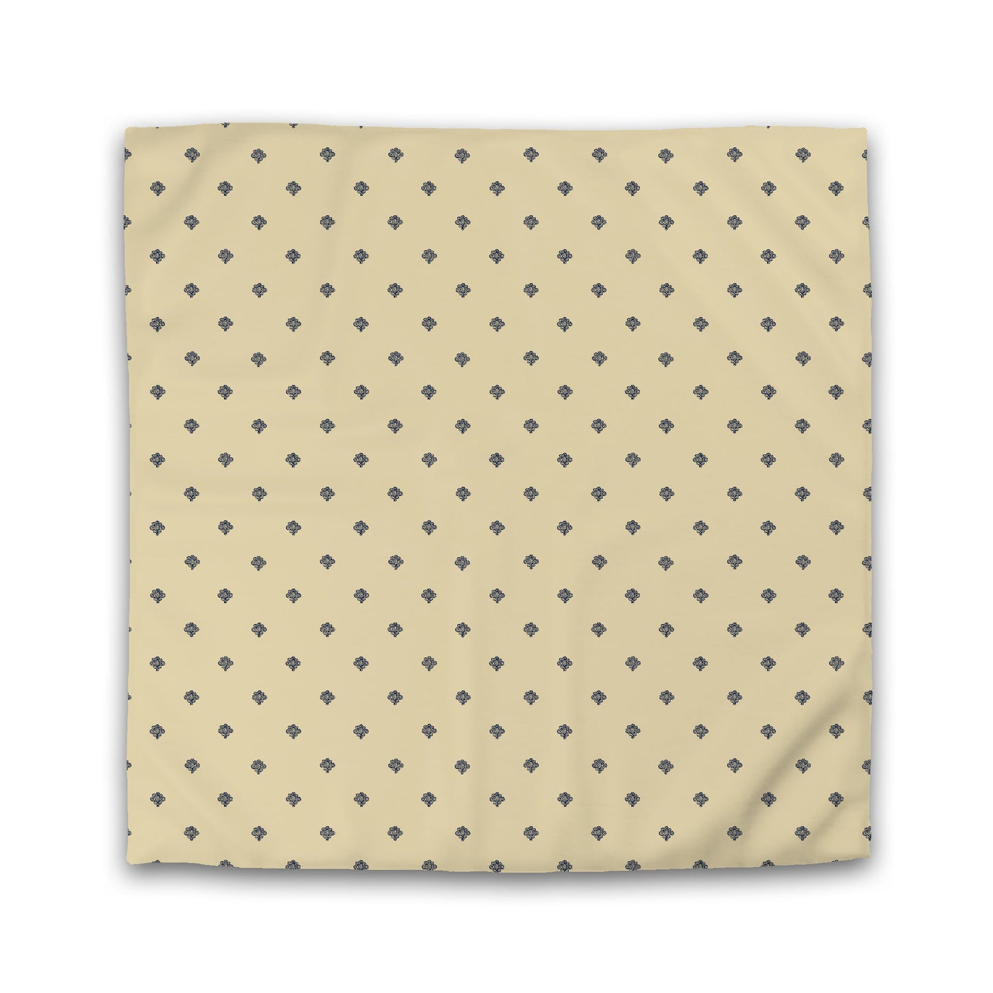 Desert Sand Microfibre Duvet Cover, Navy Blue Hand-painted Swizzle Motif Print, Queen (width x length) 88 x 88 inches / 224 x 224 cm