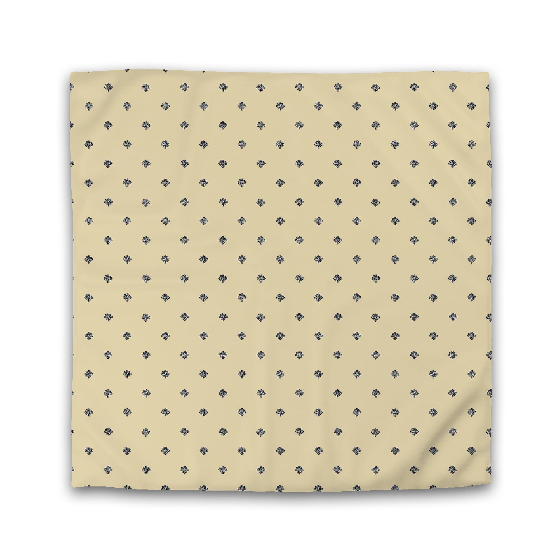 Desert Sand Microfibre Duvet Cover, Navy Blue Hand-painted Swizzle Motif Print, Queen (width x length) 88 x 88 inches / 224 x 224 cm
