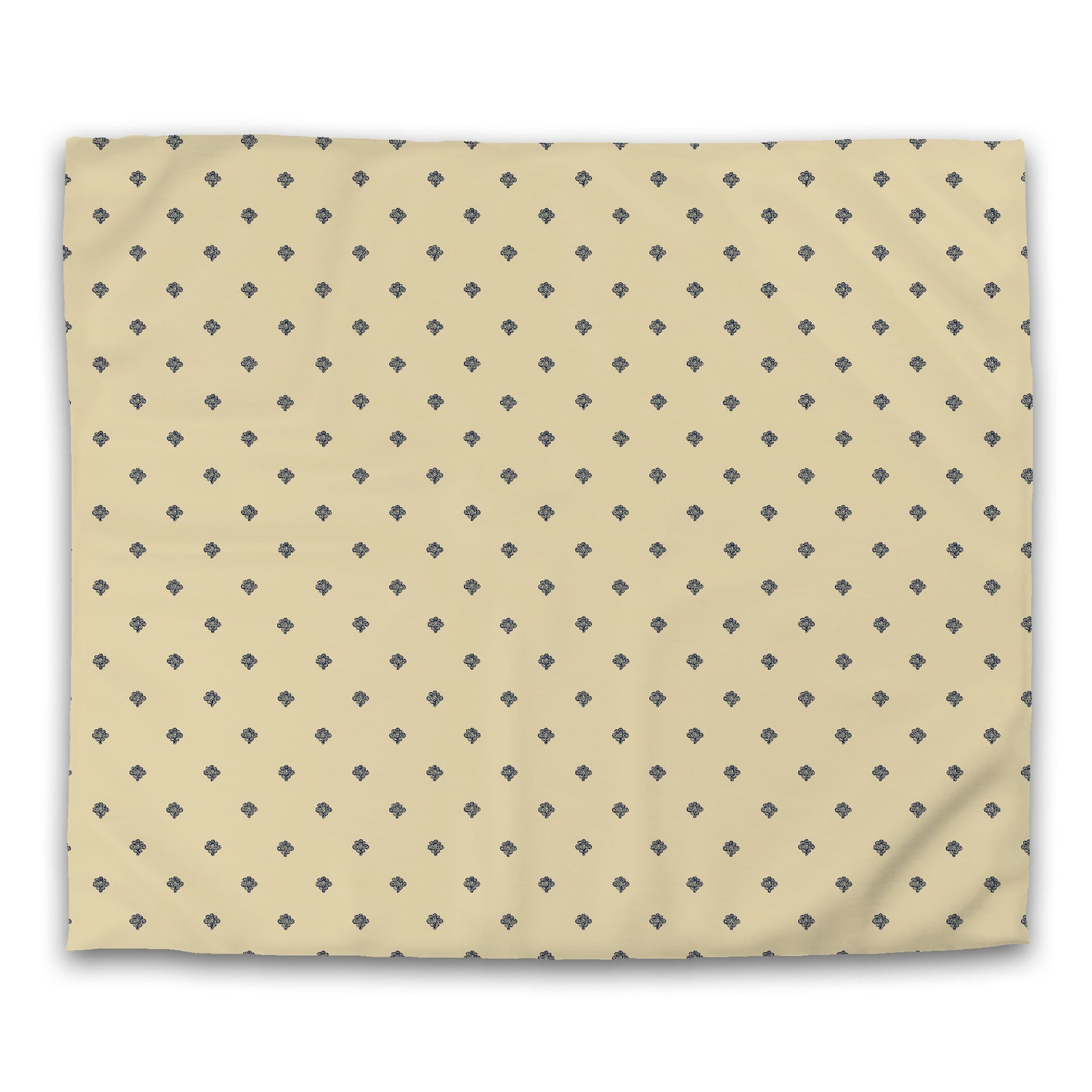 Desert Sand Microfibre Duvet Cover, Navy Blue Hand-painted Swizzle Motif Print, King (width x length) 104 x 88 inches / 264 x 224 cm