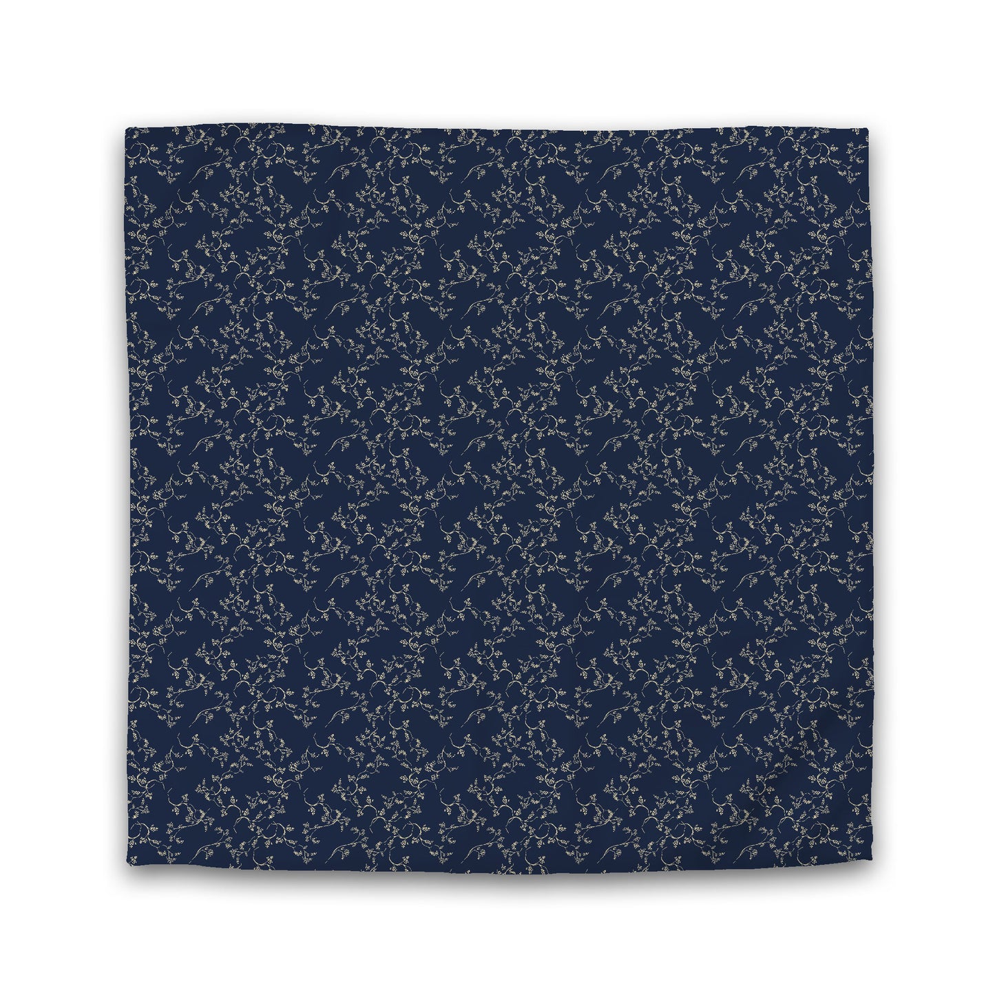 Navy Blue Microfiber Duvet Cover, Desert Sand Hand-painted Vine Print, Queen (width x length) 88 x 88 inches / 224 x 224 cm