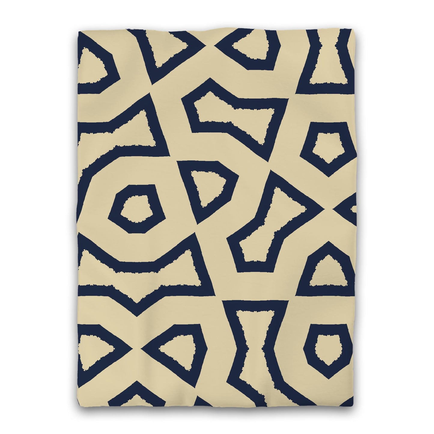 Desert Sand Microfibre Duvet Cover, Bold Navy Blue Graphic, Twin XL (width x length) 68 x 92 inches /  173 x 234 cm