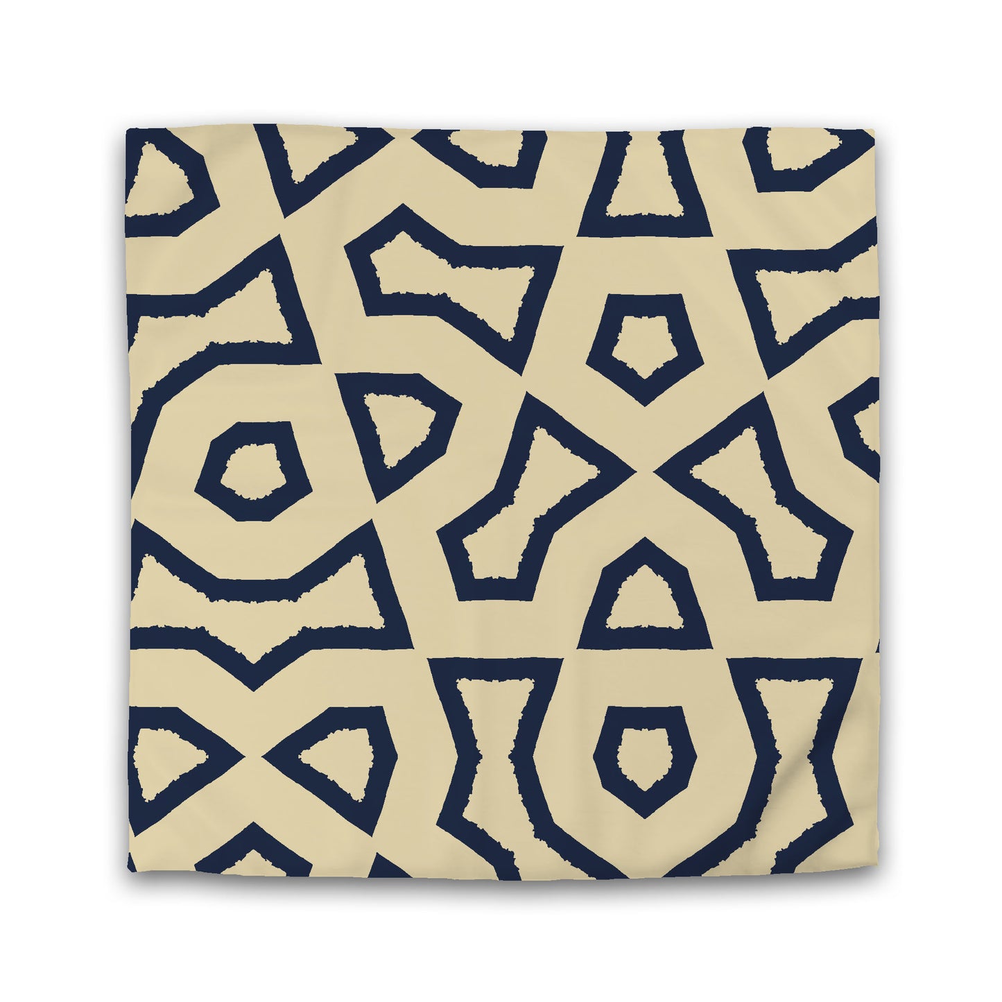 Desert Sand Microfibre Duvet Cover, Bold Navy Blue Graphic, Queen (width x length) 88 x 88 inches / 224 x 224 cm
