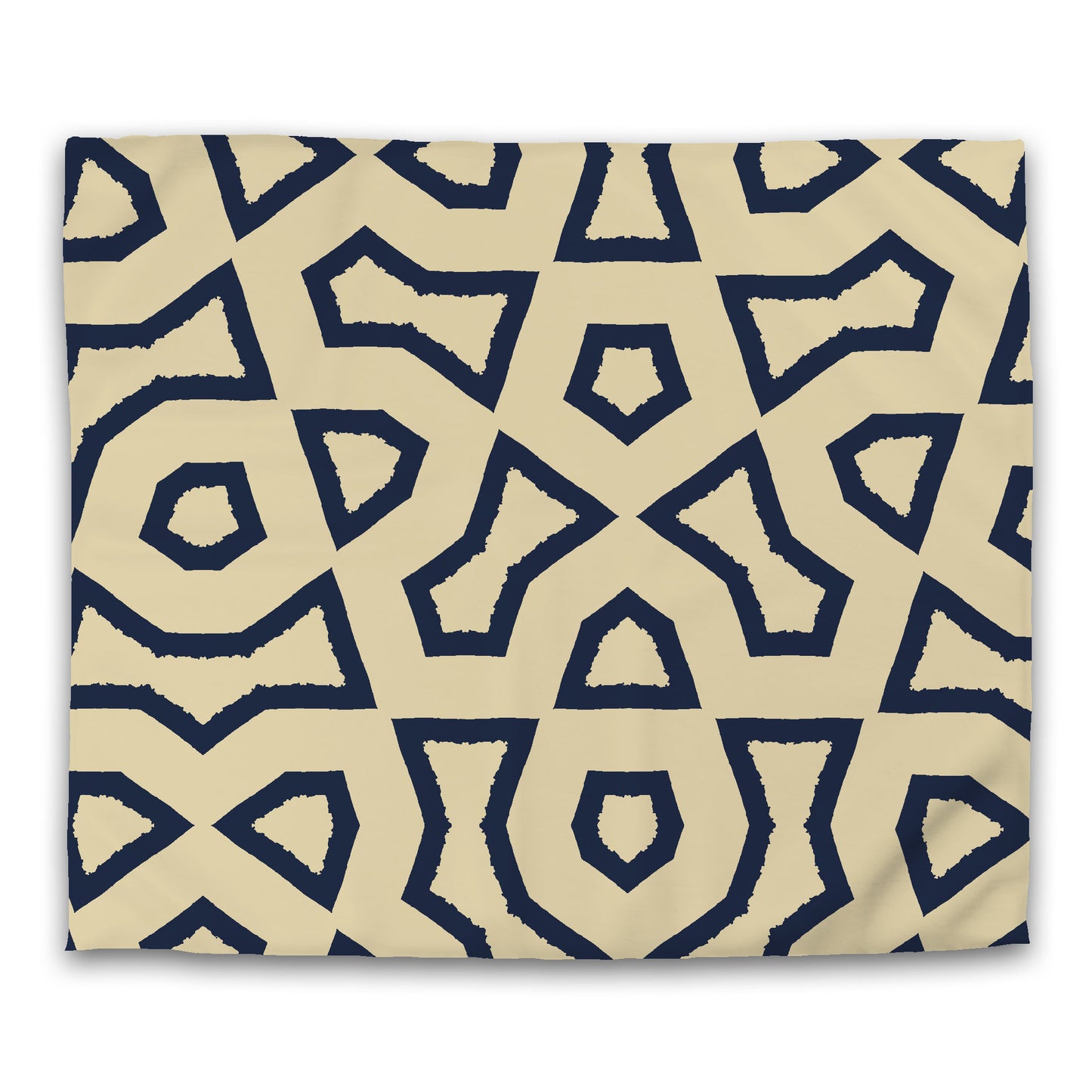 Desert Sand Microfibre Duvet Cover, Bold Navy Blue Graphic, King (width x length) 104 x 88 inches / 264 x 224 cm