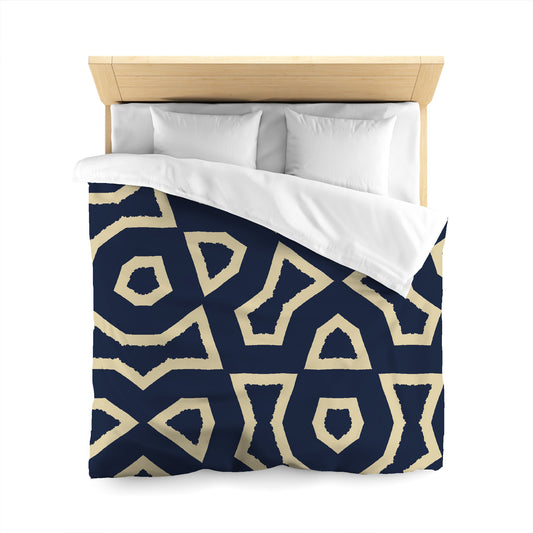Navy Blue Microfiber Duvet Cover, Bold Desert Sand Graphic, Queen (width x length) 88 x 88 inches / 224 x 224 cm