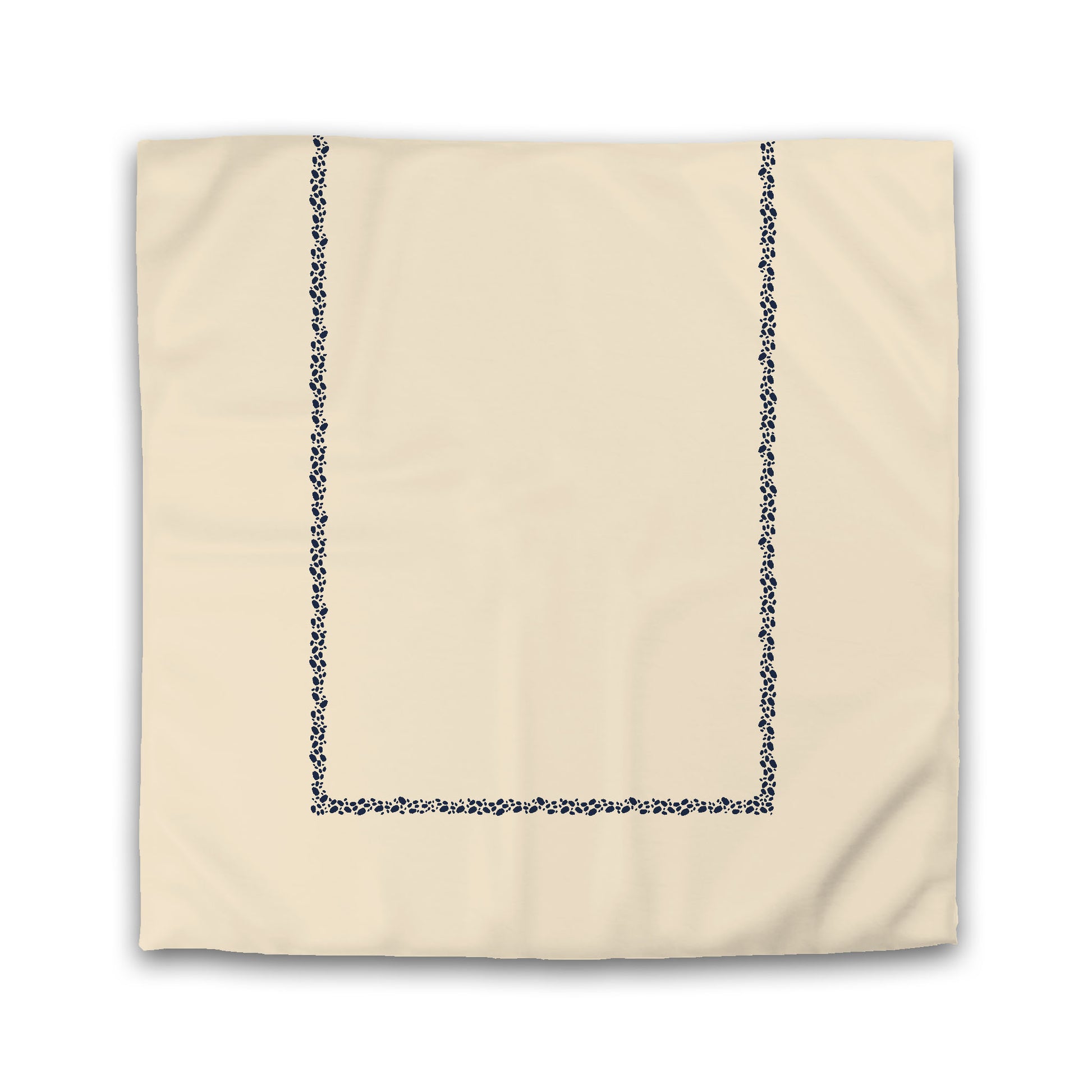 Beige Microfiber Duvet Cover with Navy Blue Paint Dabs Frieze Print | Queen - 88 x 88 inches