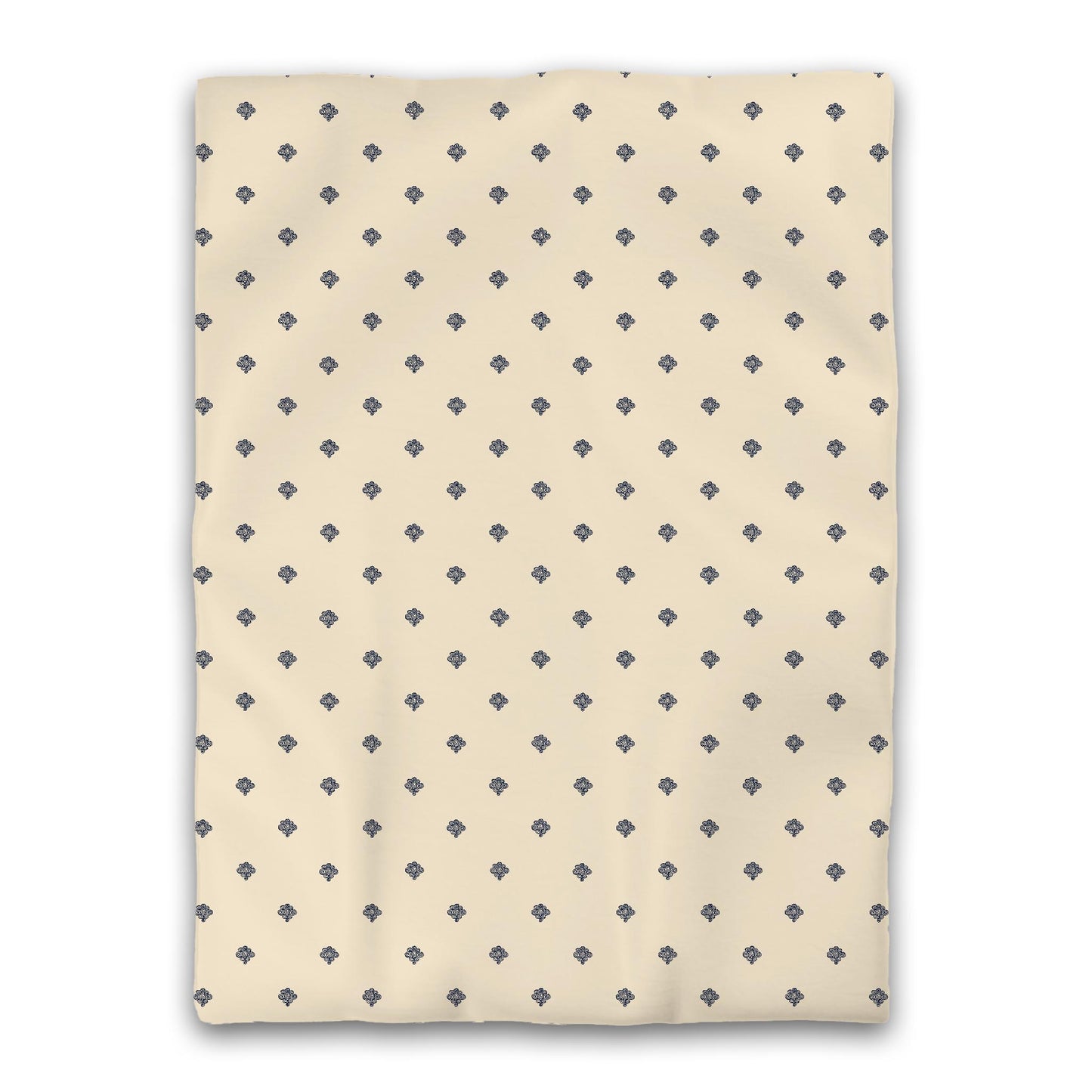 Beige Microfiber Duvet Cover, Navy Blue Hand-painted Swizzle Motif Print, Twin (width x length) 68 x 88 inches / 173 x 224 cm