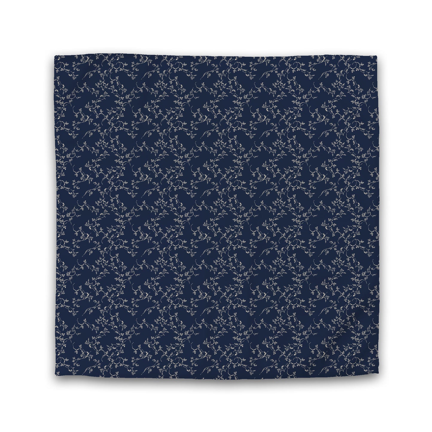 Navy Blue Microfiber Duvet Cover, Beige Hand-painted Vine Print, Twin XL (width x length) 68 x 92 inches /  173 x 234 cm
