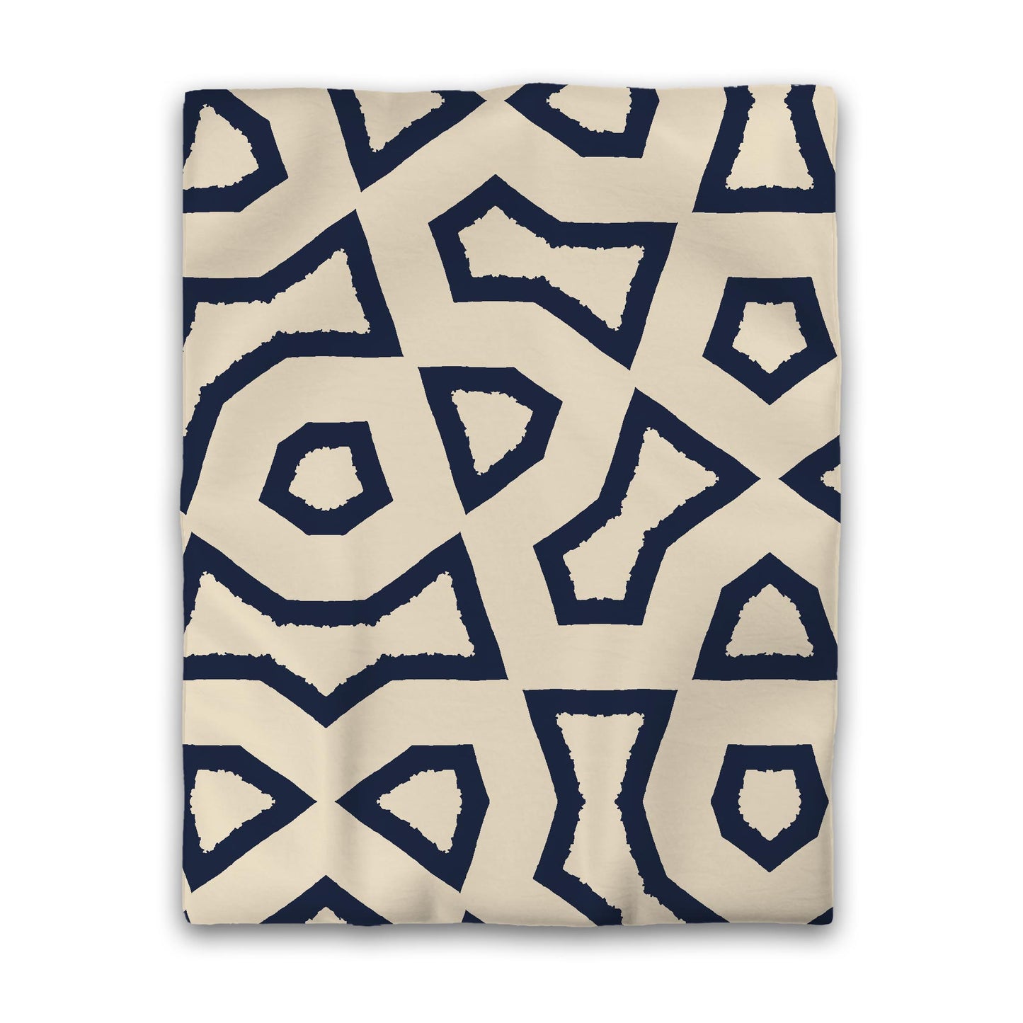 Beige Microfiber Duvet Cover, Bold Navy Blue Graphic | MFDU-1275-391