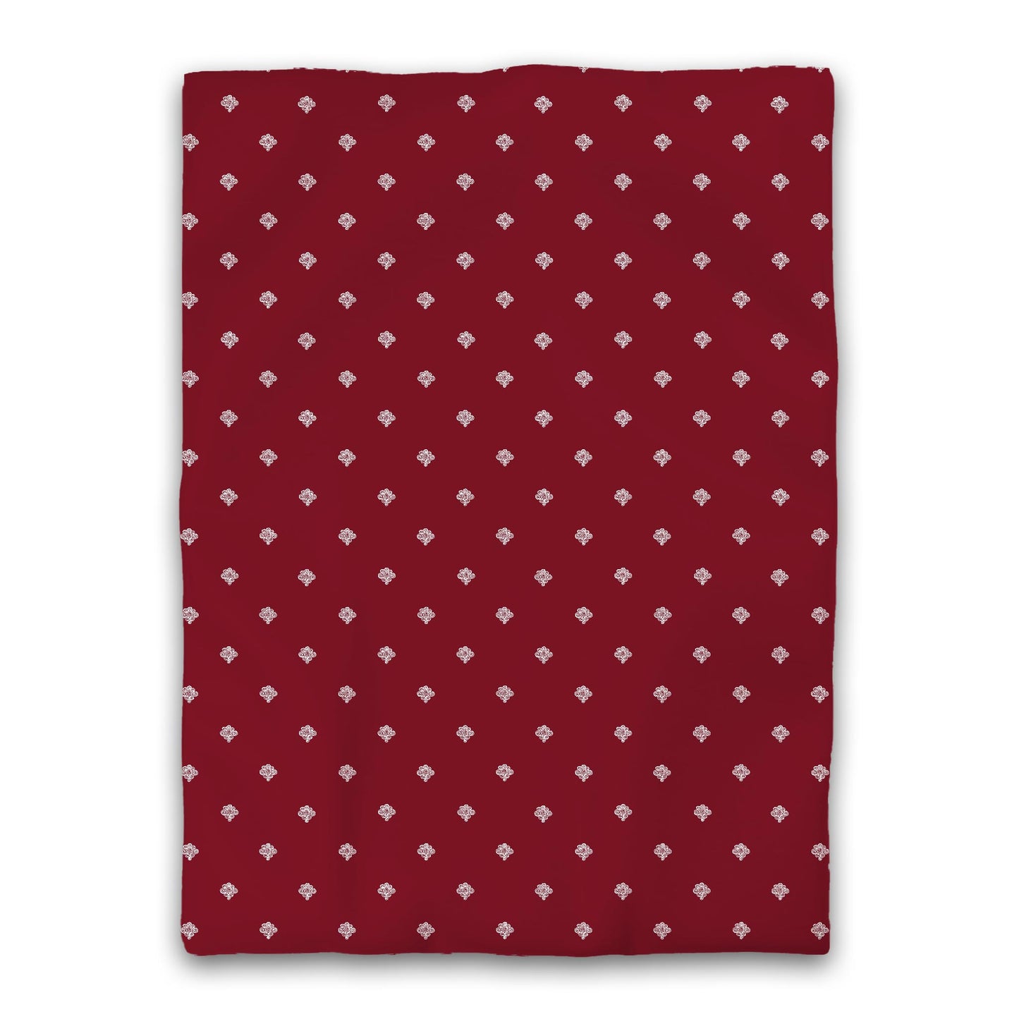 Burgundy Red Microfiber Duvet Cover, White Hand-painted Swizzle Motif Print, Twin (width x length) 68 x 88 inches / 173 x 224 cm