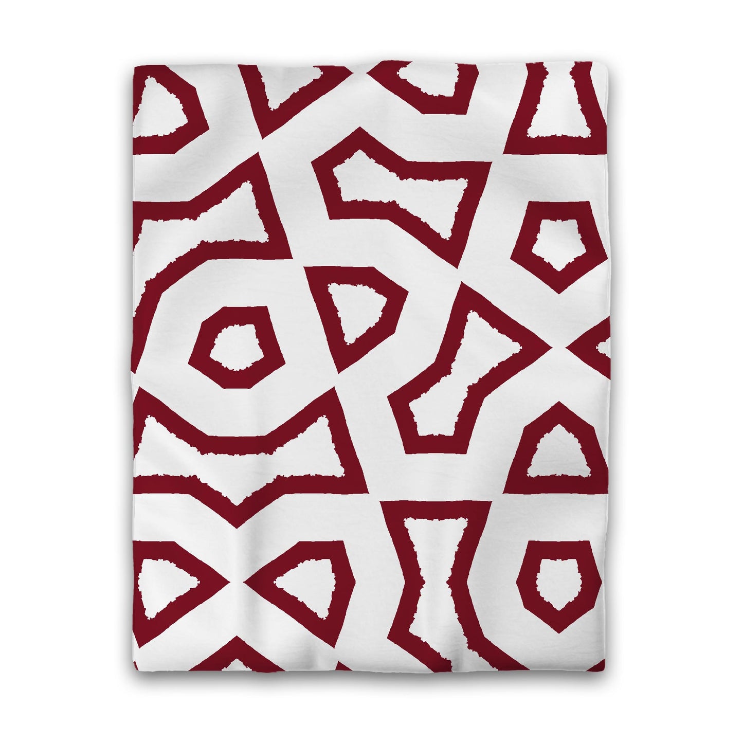Off-White Cotton Sateen Duvet Cover, Bold Burgundy Red Graphic, Twin (width x length) 70 x 90 inches / 178 x 229 cm