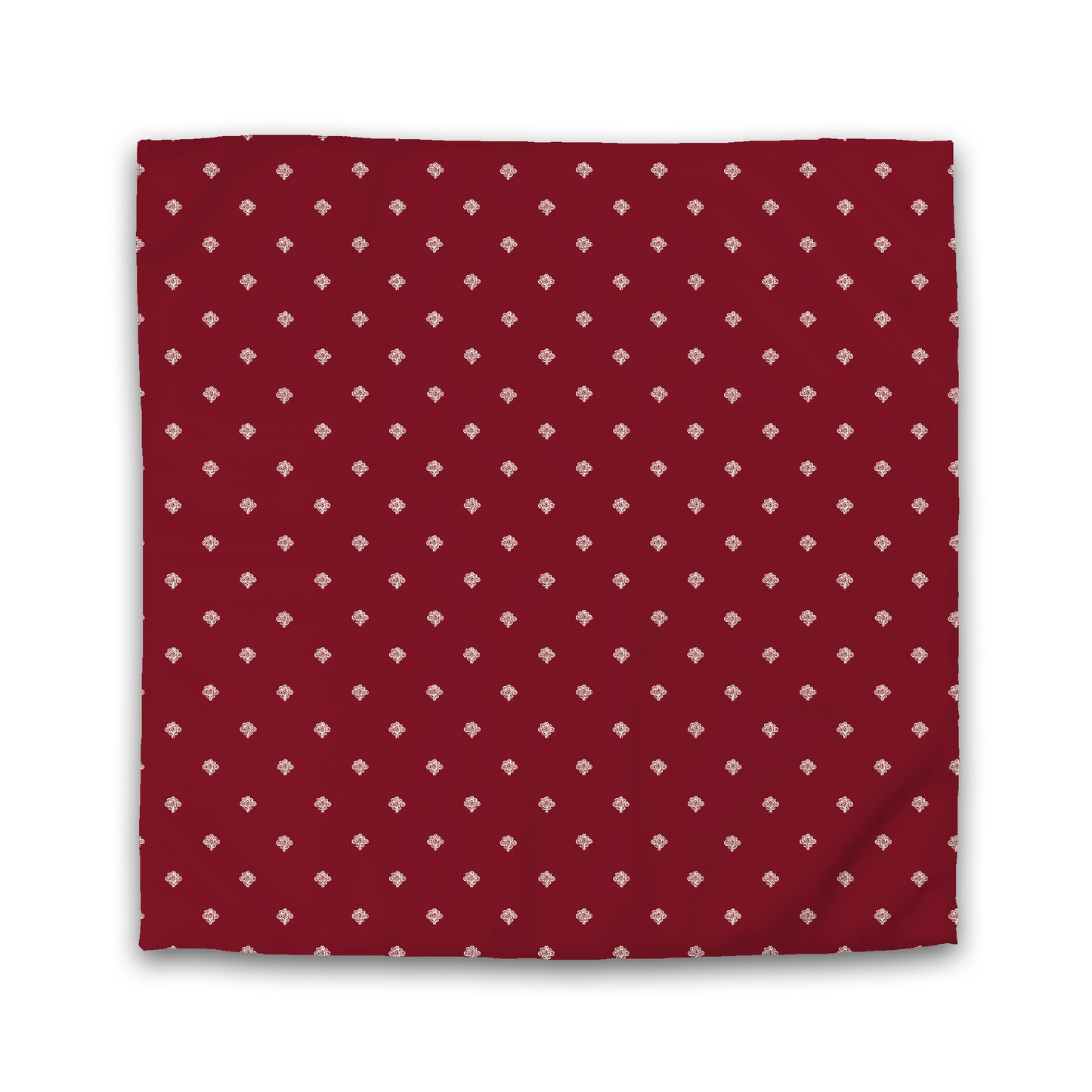 Burgundy Red Microfiber Duvet Cover, Pale Cream Hand-painted Swizzle Motif Print, Queen (width x length) 88 x 88 inches / 224 x 224 cm