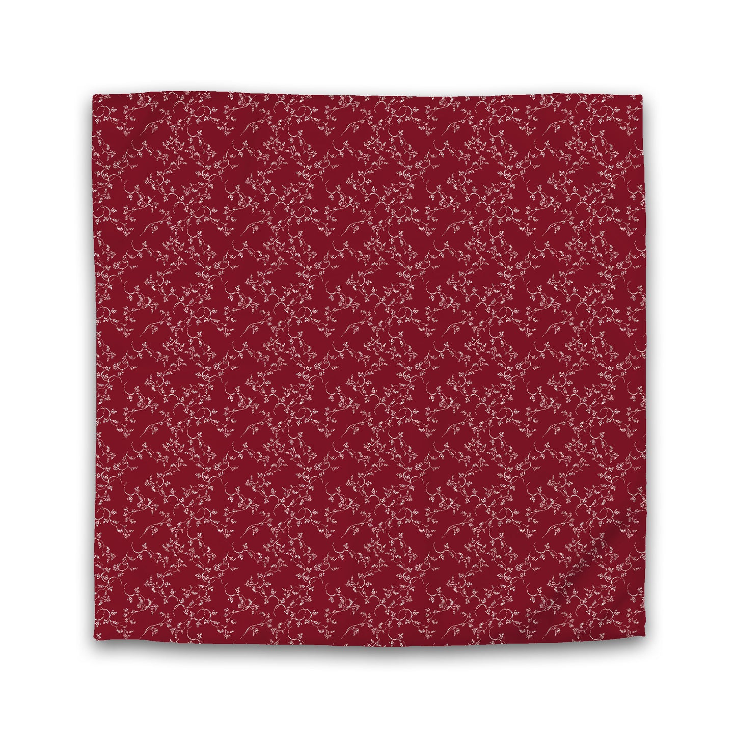 Burgundy Red Microfiber Duvet Cover, Pale Cream Hand-painted Vine Print, Queen (width x length) 88 x 88 inches / 224 x 224 cm