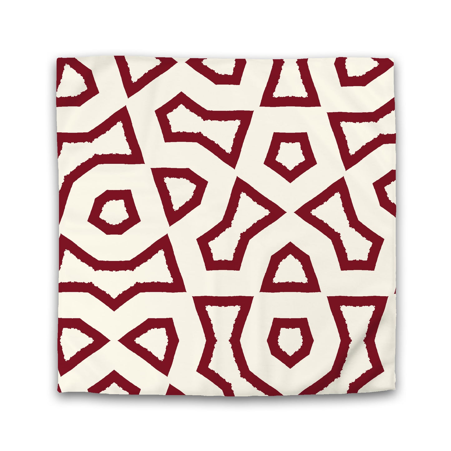 Pale Cream Microfibre Duvet Cover, Bold Burgundy Red Graphic, Queen (width x length) 88 x 88 inches / 224 x 224 cm