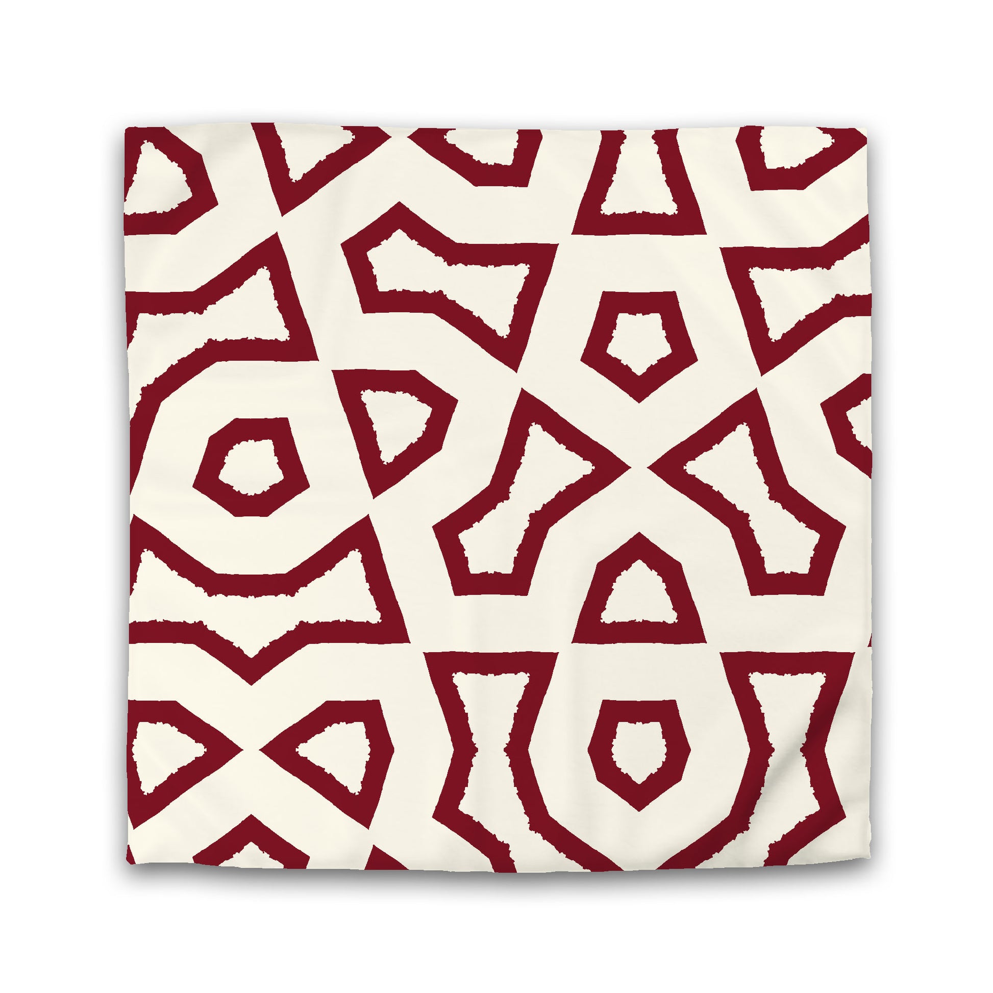 Pale Cream Microfibre Duvet Cover, Bold Burgundy Red Graphic, Queen (width x length) 88 x 88 inches / 224 x 224 cm