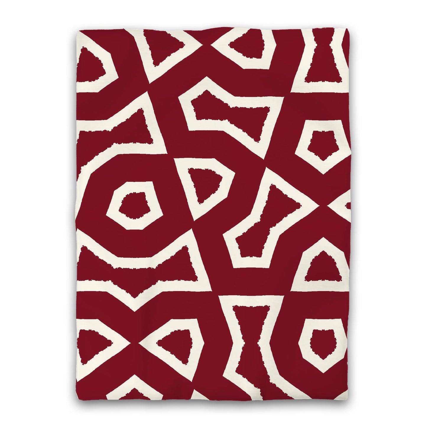 Burgundy Red Microfiber Duvet Cover, Bold Pale Cream Graphic, Twin XL (width x length) 68 x 92 inches /  173 x 234 cm