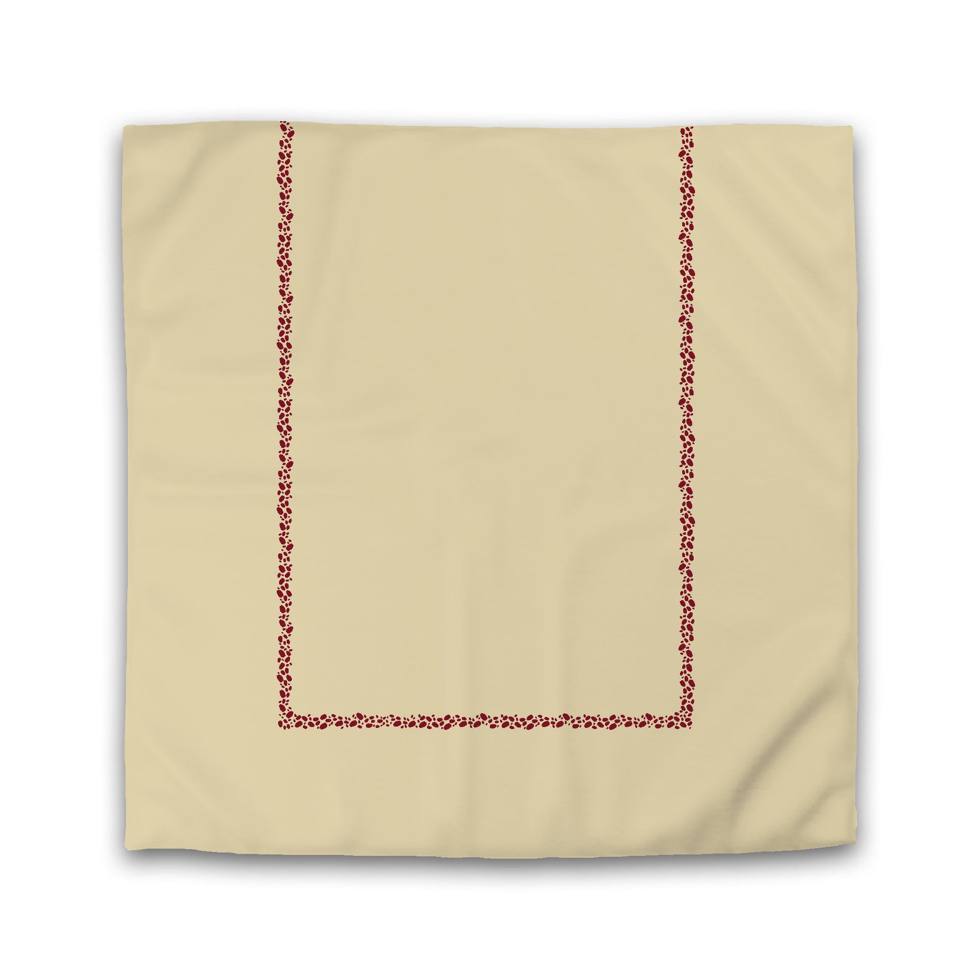 Desert Sand Microfibre Duvet Cover, Burgundy Red Hand-painted Dab Motif Print, Classic Border, Queen (width x length) 88 x 88 inches / 224 x 224 cm