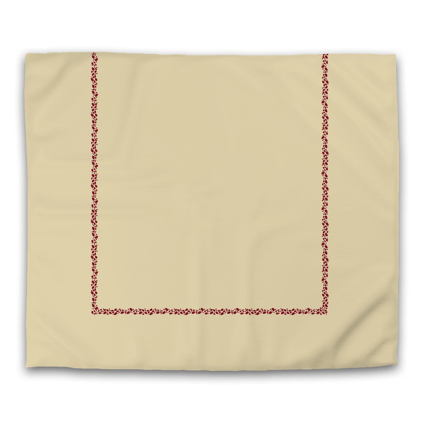 Desert Sand Microfibre Duvet Cover, Burgundy Red Hand-painted Dab Motif Print, Classic Border, King (width x length) 104 x 88 inches / 264 x 224 cm